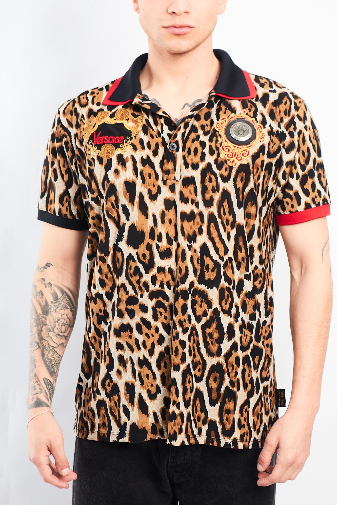 1990 Versace Animal Print Polo Shirt (S/M)