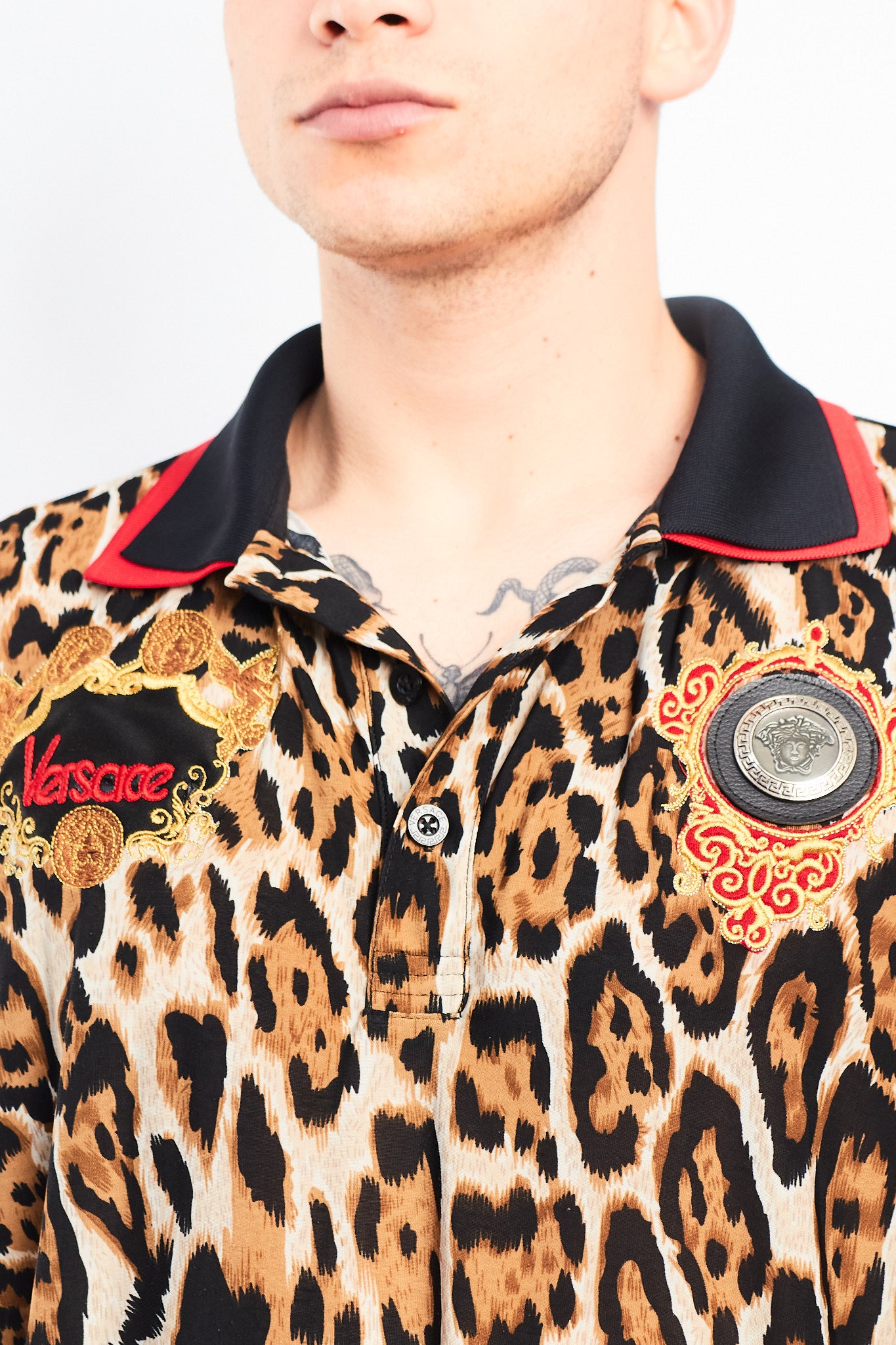 1990 Versace Animal Print Polo Shirt (S/M)