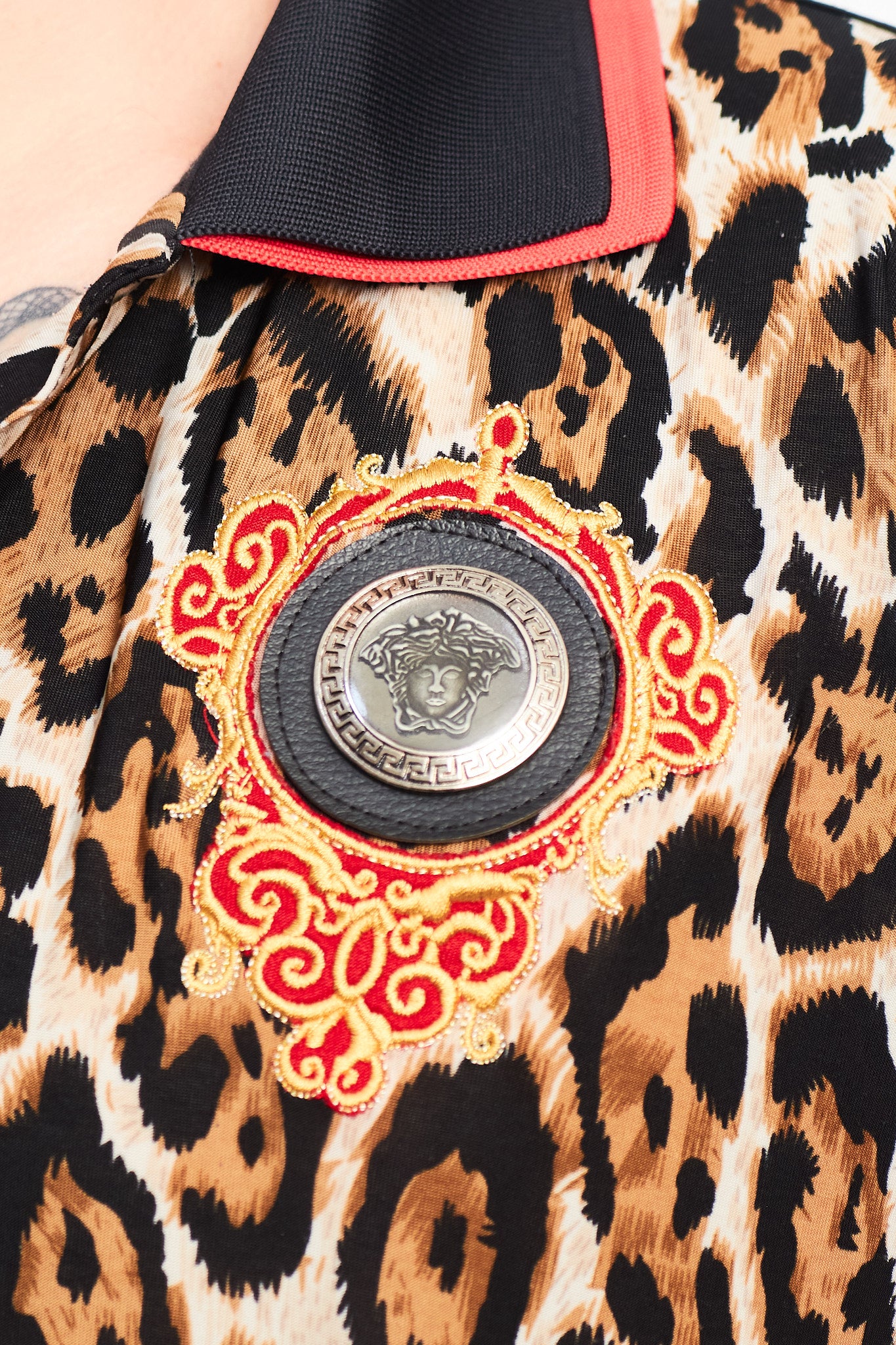 1990 Versace Animal Print Polo Shirt (S/M)