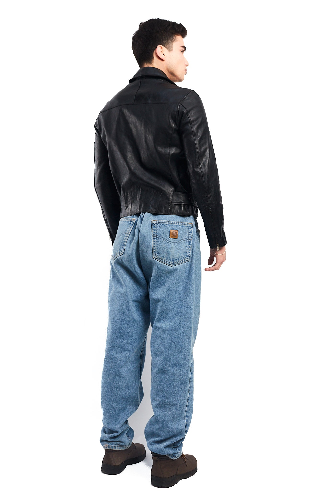 2000 Armani Exchange Leather Biker Jacket (S/M)