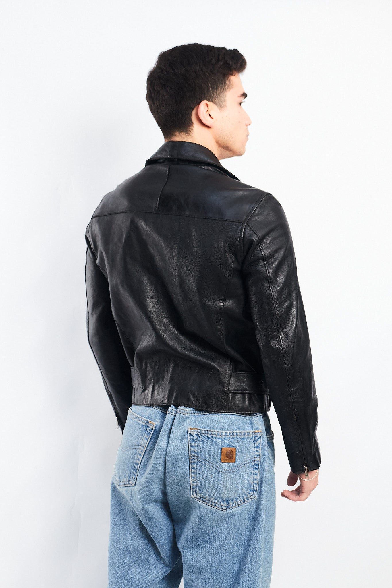 2000 Armani Exchange Leather Biker Jacket (S/M)