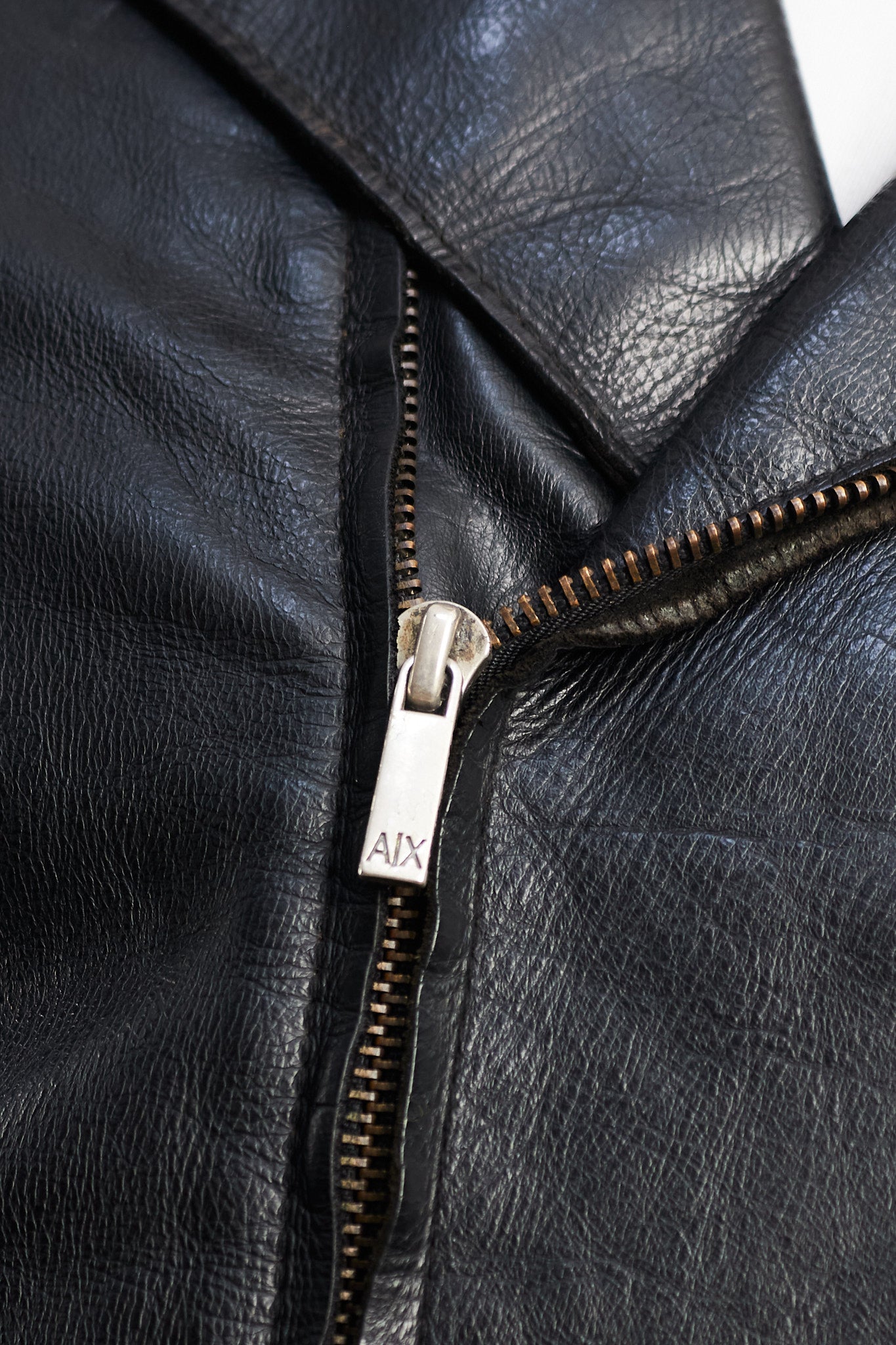 2000 Armani Exchange Leather Biker Jacket (S/M)