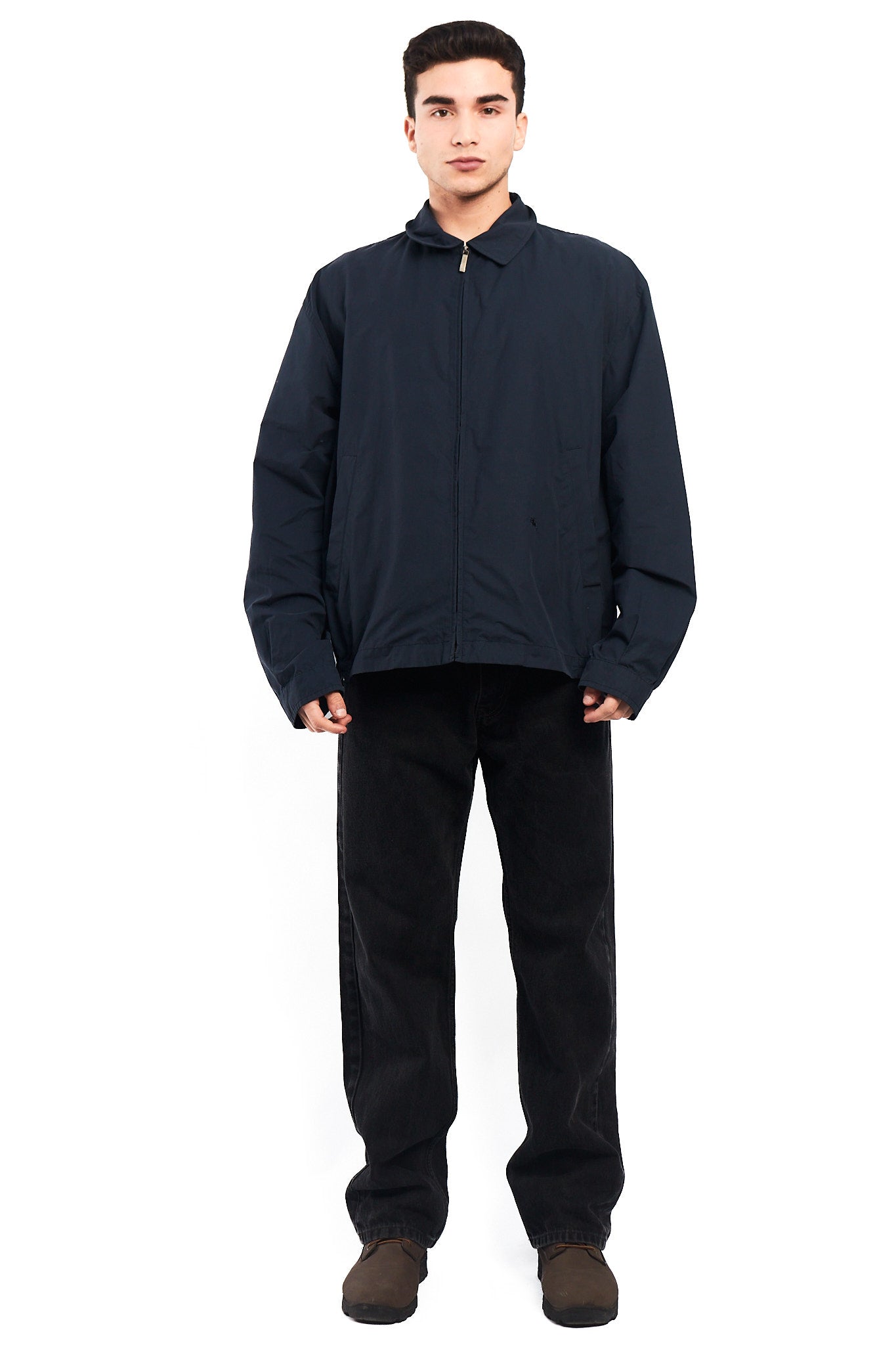 Vintage Burberry Navy Harrington Jacket (L/XL)