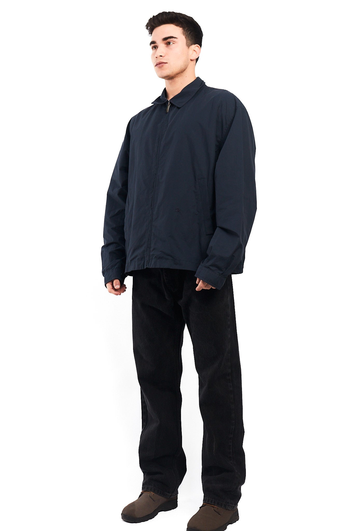 Vintage Burberry Navy Harrington Jacket (L/XL)