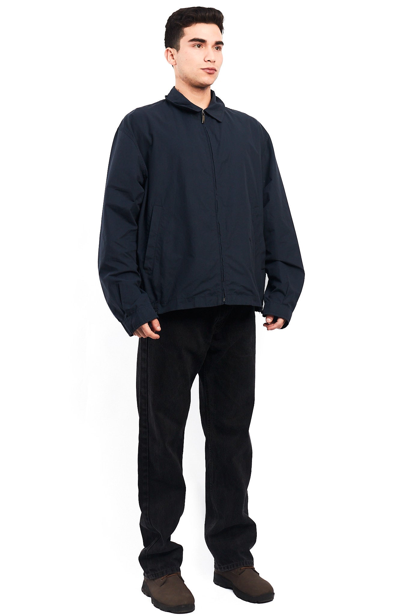 Vintage Burberry Navy Harrington Jacket (L/XL)