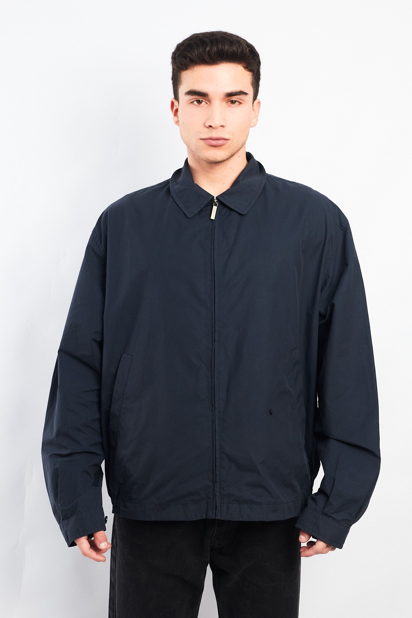 Vintage Burberry Navy Harrington Jacket (L/XL)