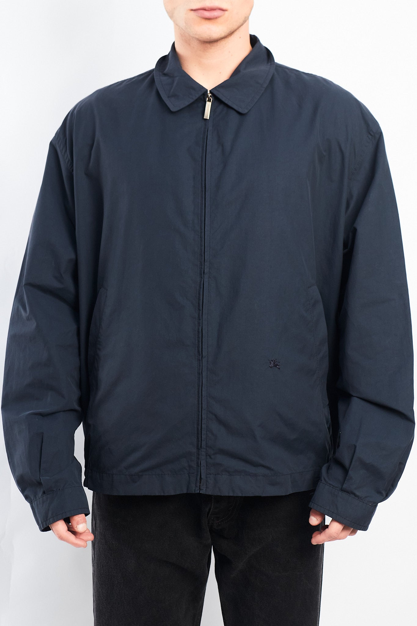 Vintage Burberry Navy Harrington Jacket (L/XL)