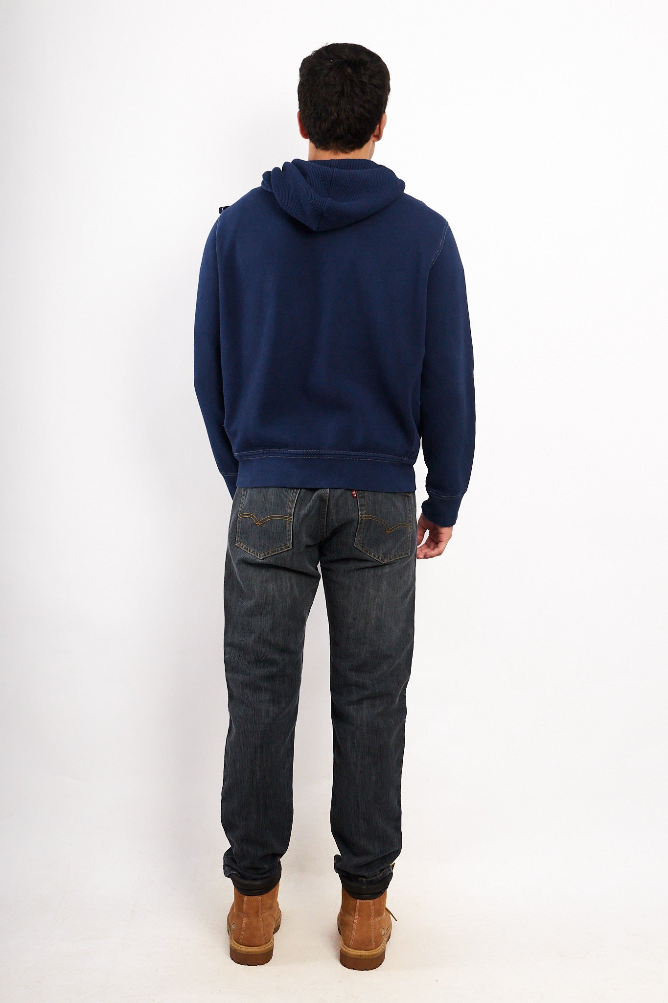2000 Vintage Polo Ralph Lauren Night Blue Cotton Hooded Full Zip (M/L)
