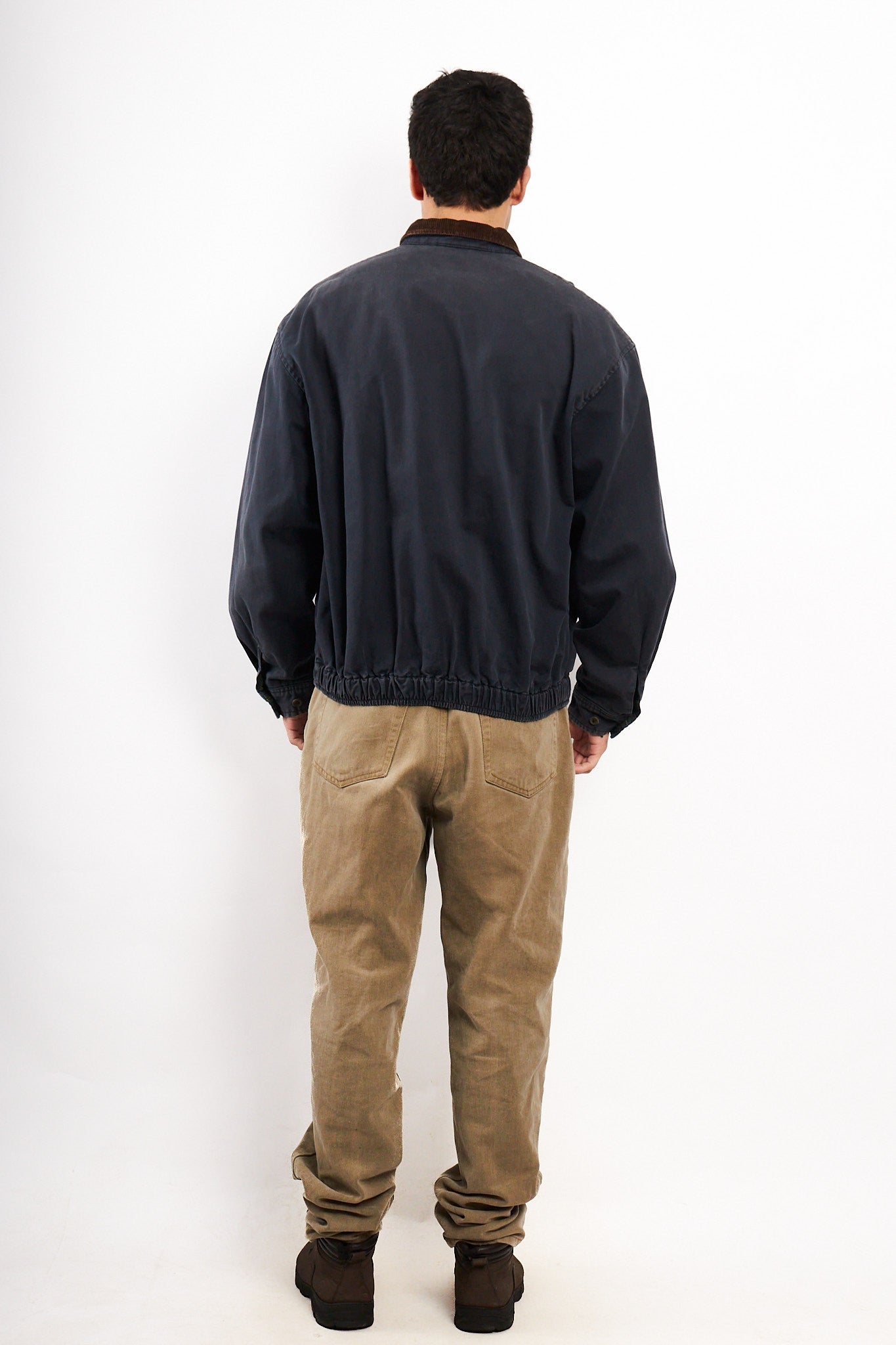 1990 Vintage Polo Ralph Lauren Corduroy Collar Navy Harrington (M/L)