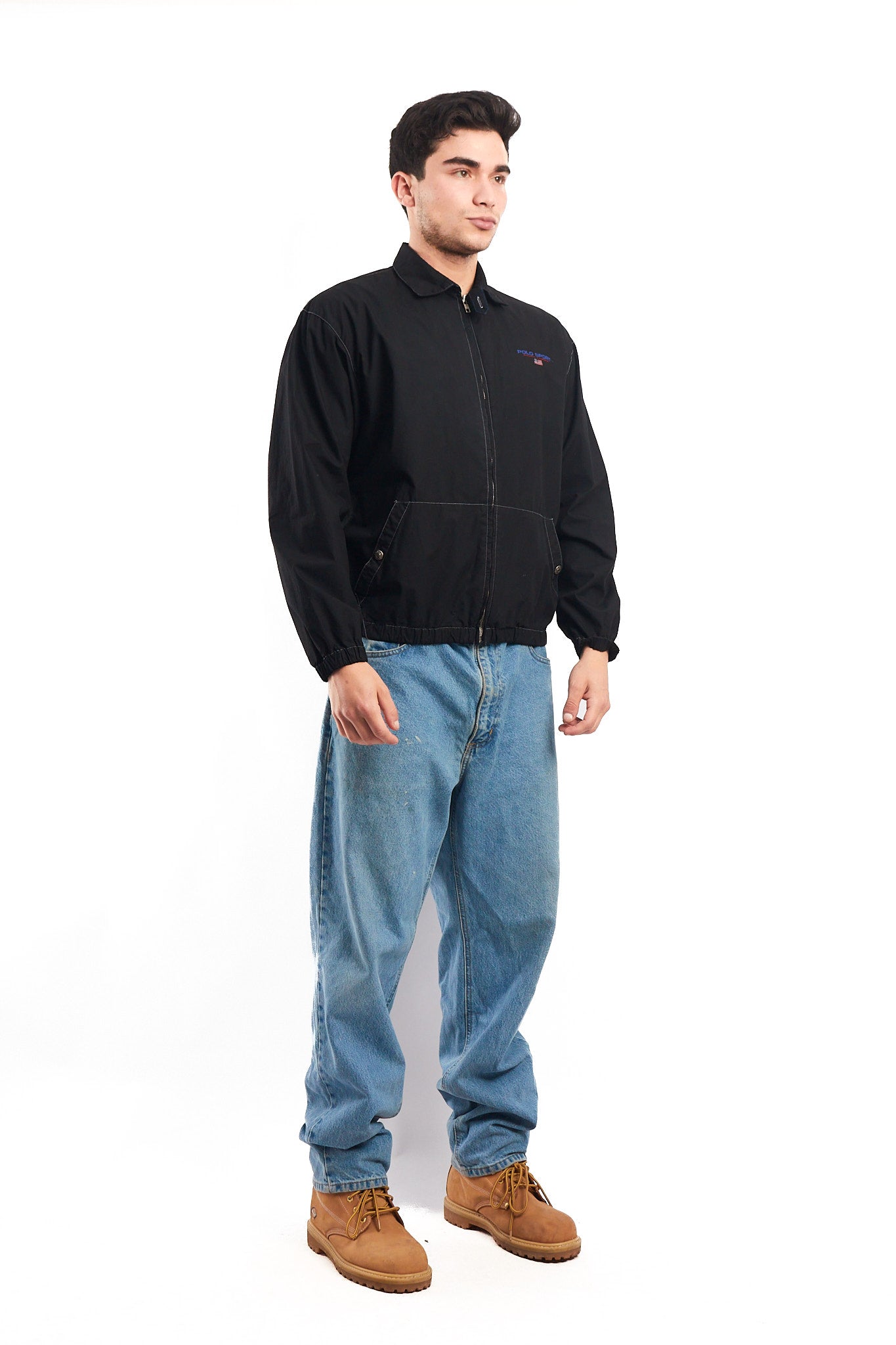 1990 Vintage Polo Sports Ralph Lauren Black Harrington (S/M)