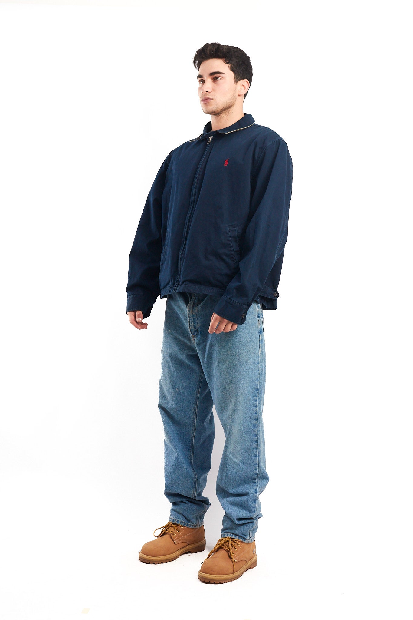 2000 Vintage Polo Ralph Lauren Night Blue Harrington (L/XL)