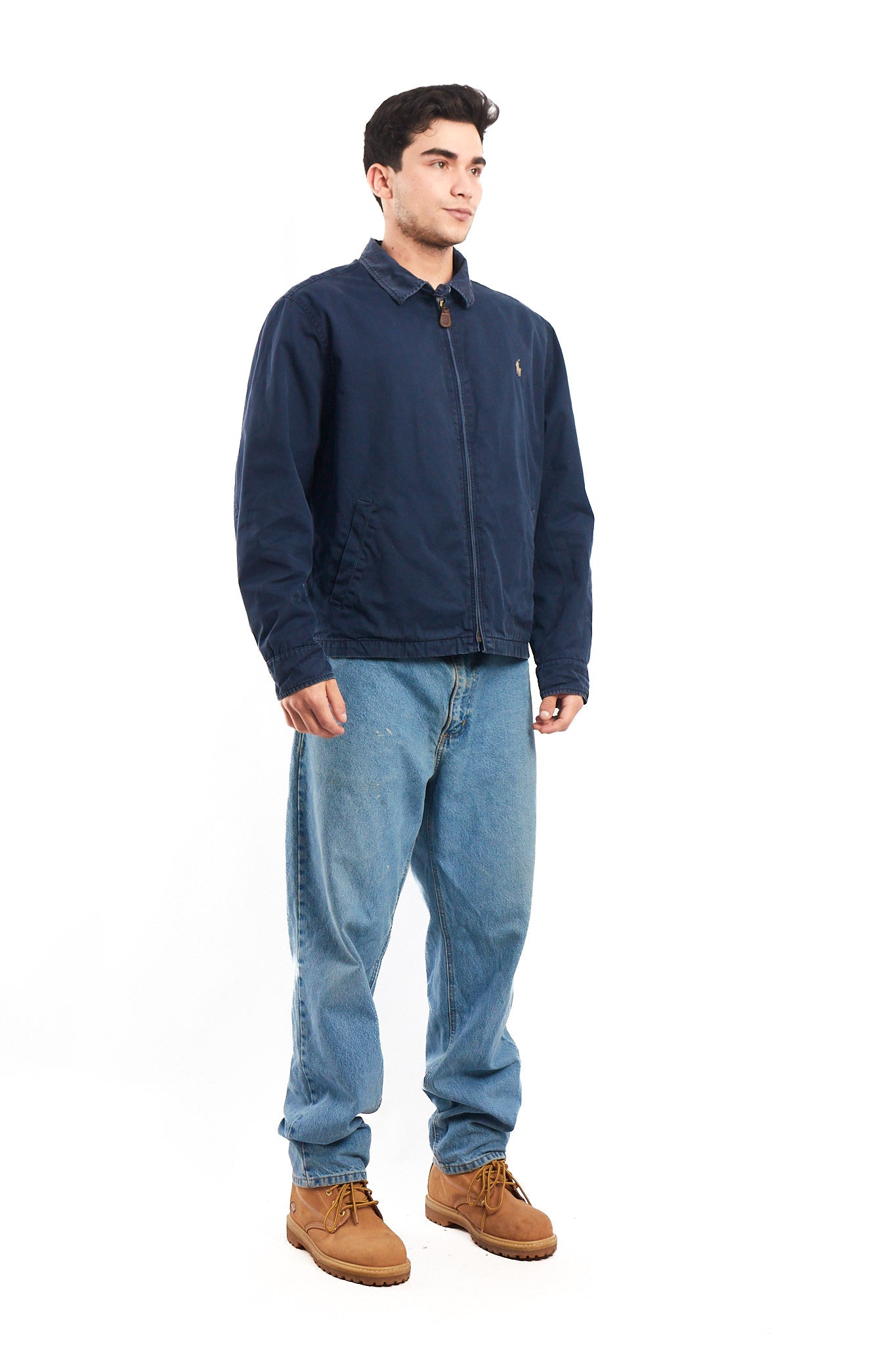 2000 Vintage Polo Ralph Lauren Washed Navy Harrington (L/XL)