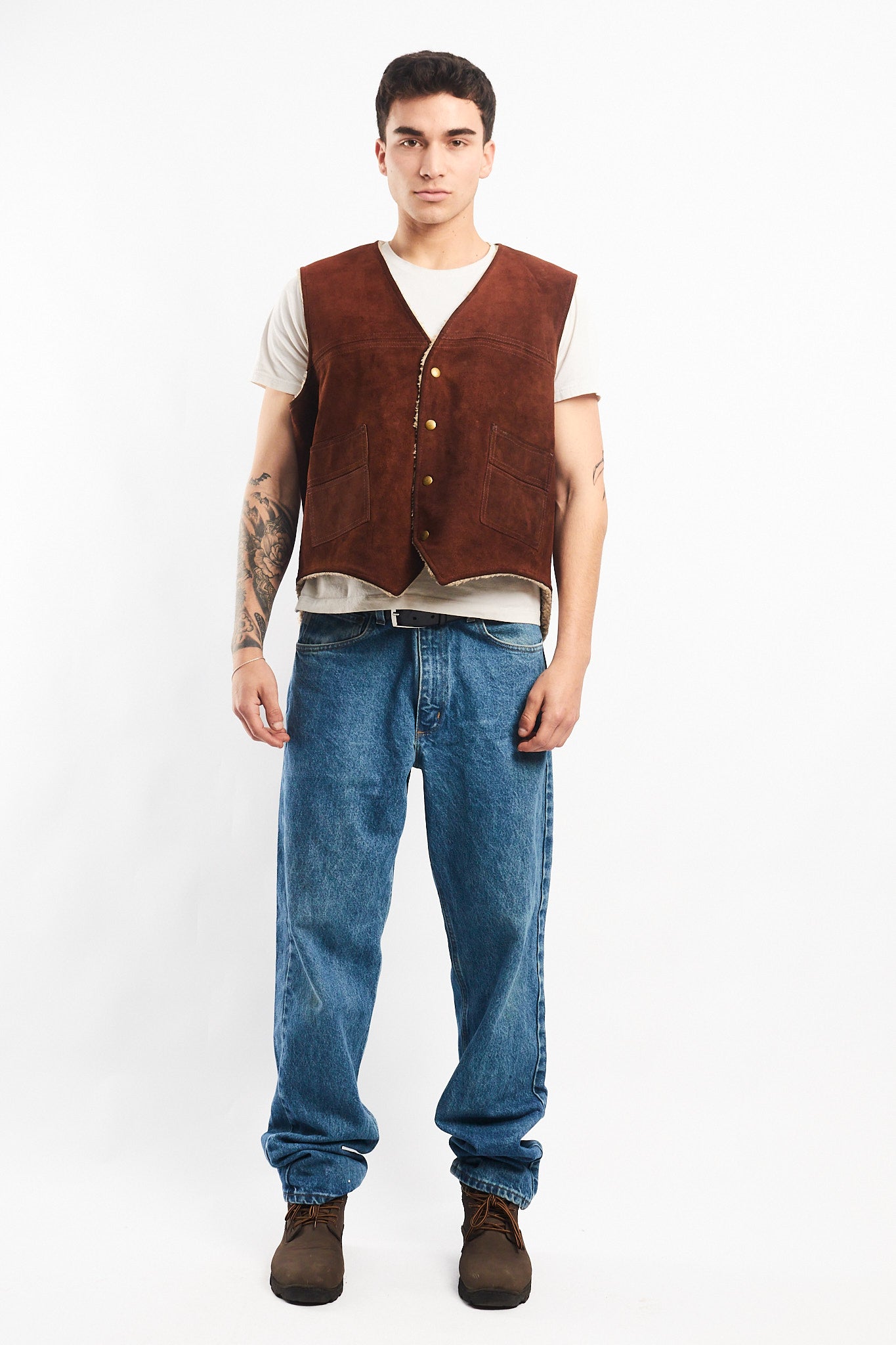 Vintage Trailsmaster Leather Sherpa Vest (M/L)
