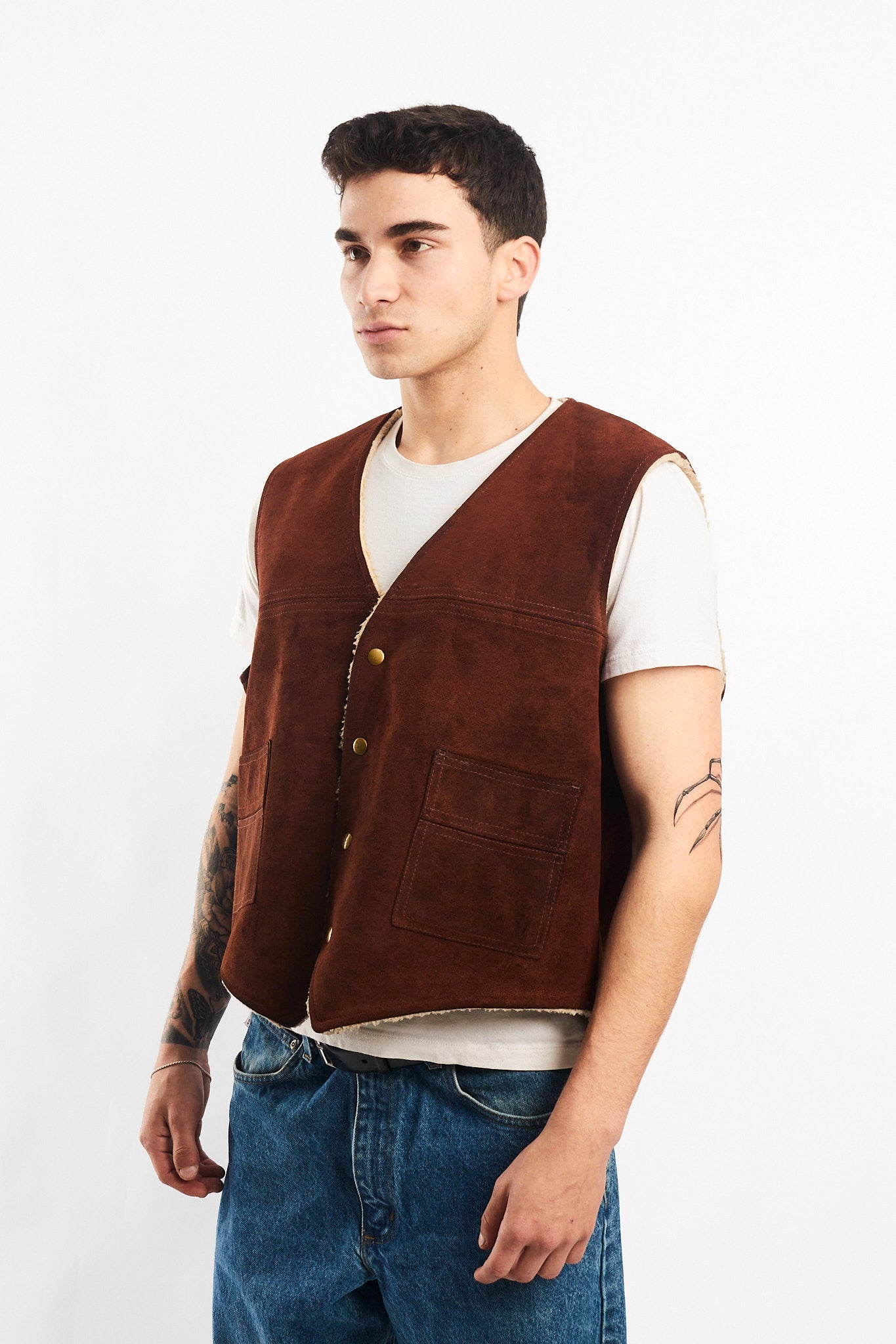 Vintage Trailsmaster Leather Sherpa Vest (M/L)