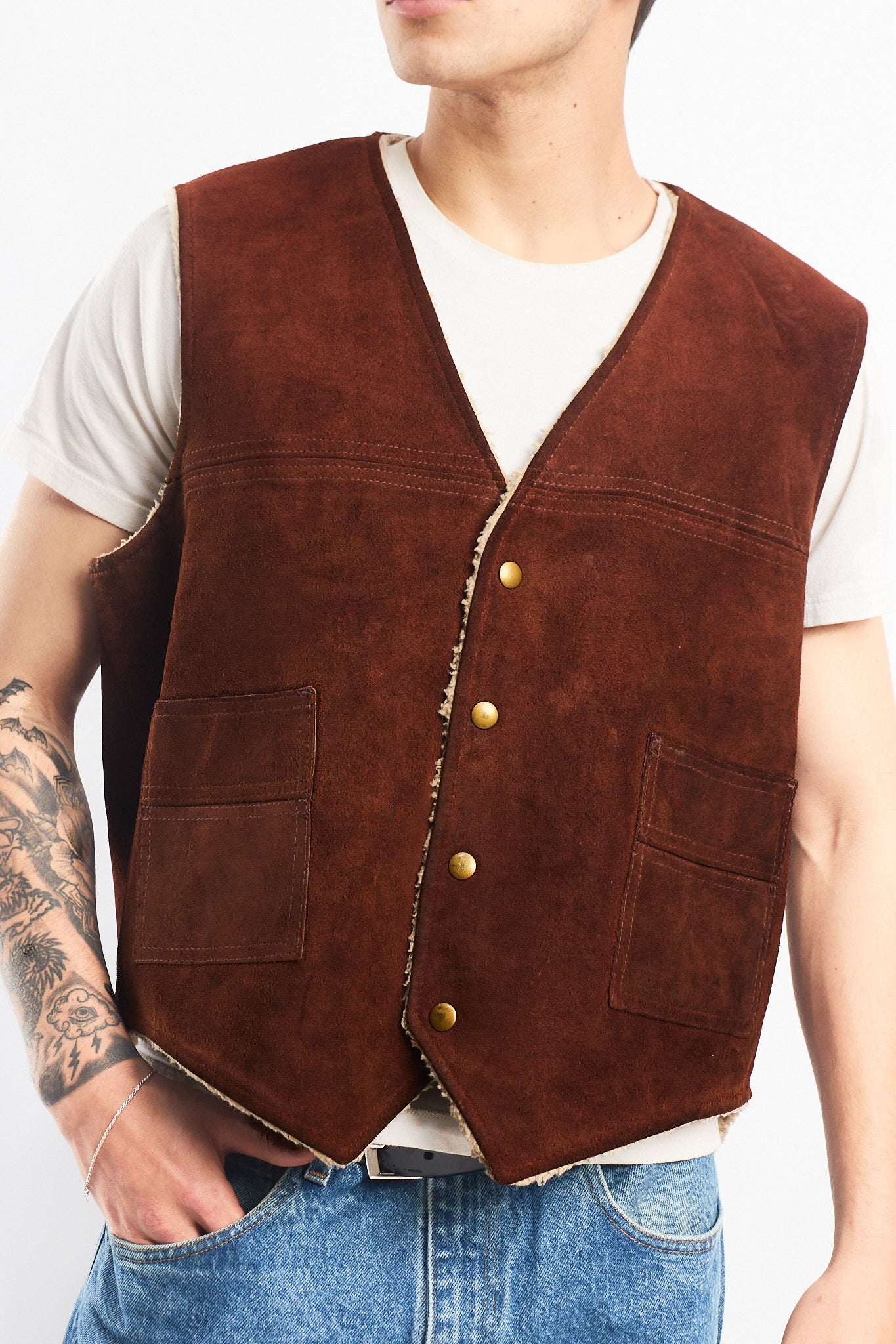 Vintage Trailsmaster Leather Sherpa Vest (M/L)