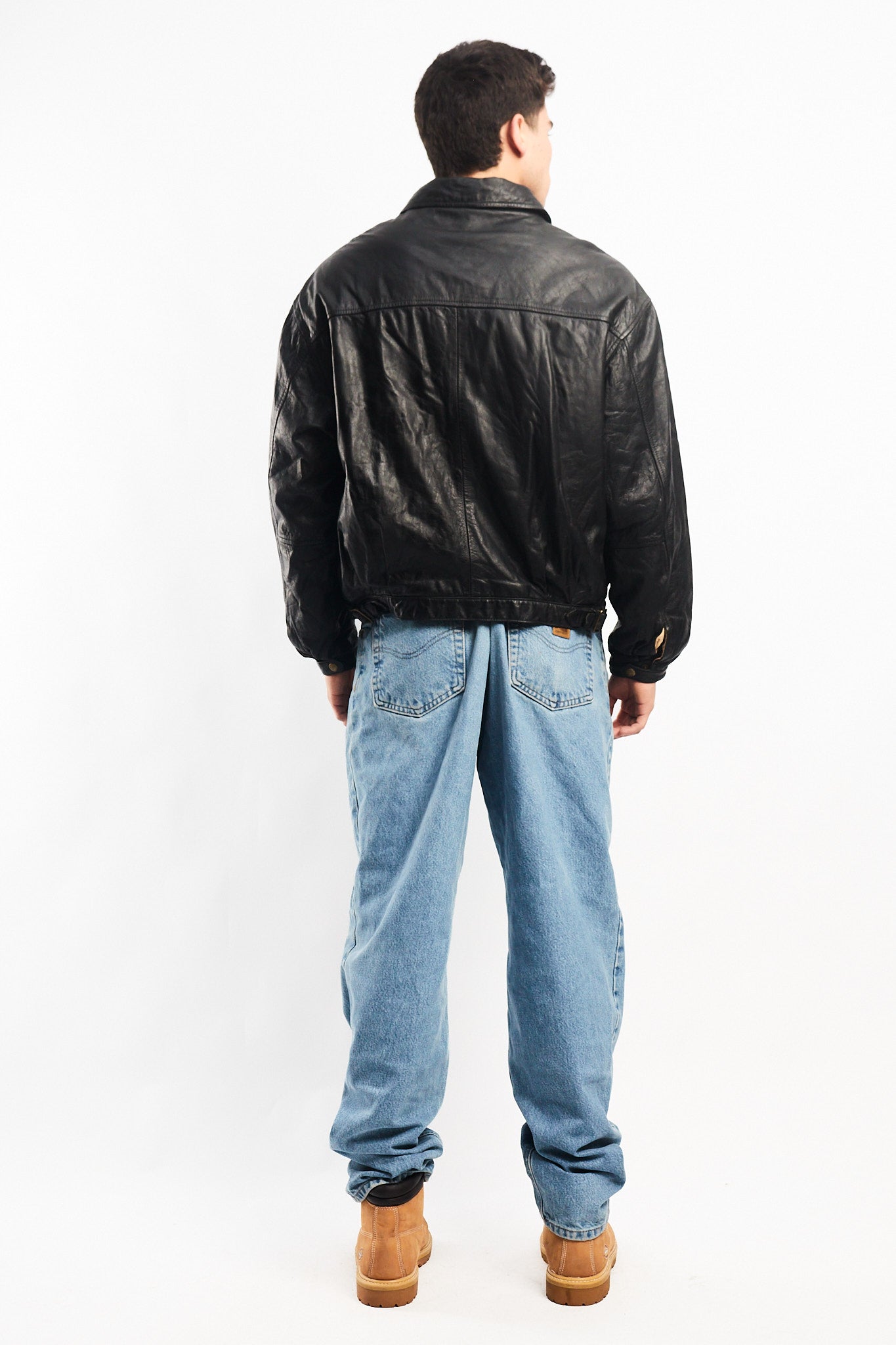 1990 Black Genuine Leather Type Aviator Jacket (M/L)
