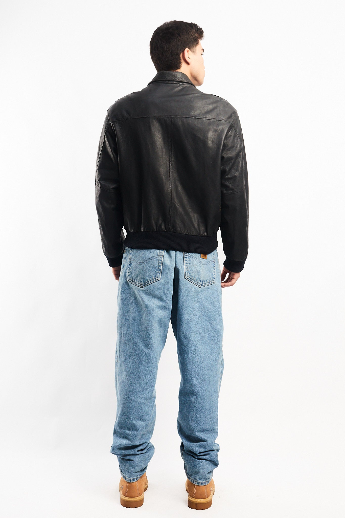 Vintage Black A-2 Leather Flight Jacket (M)