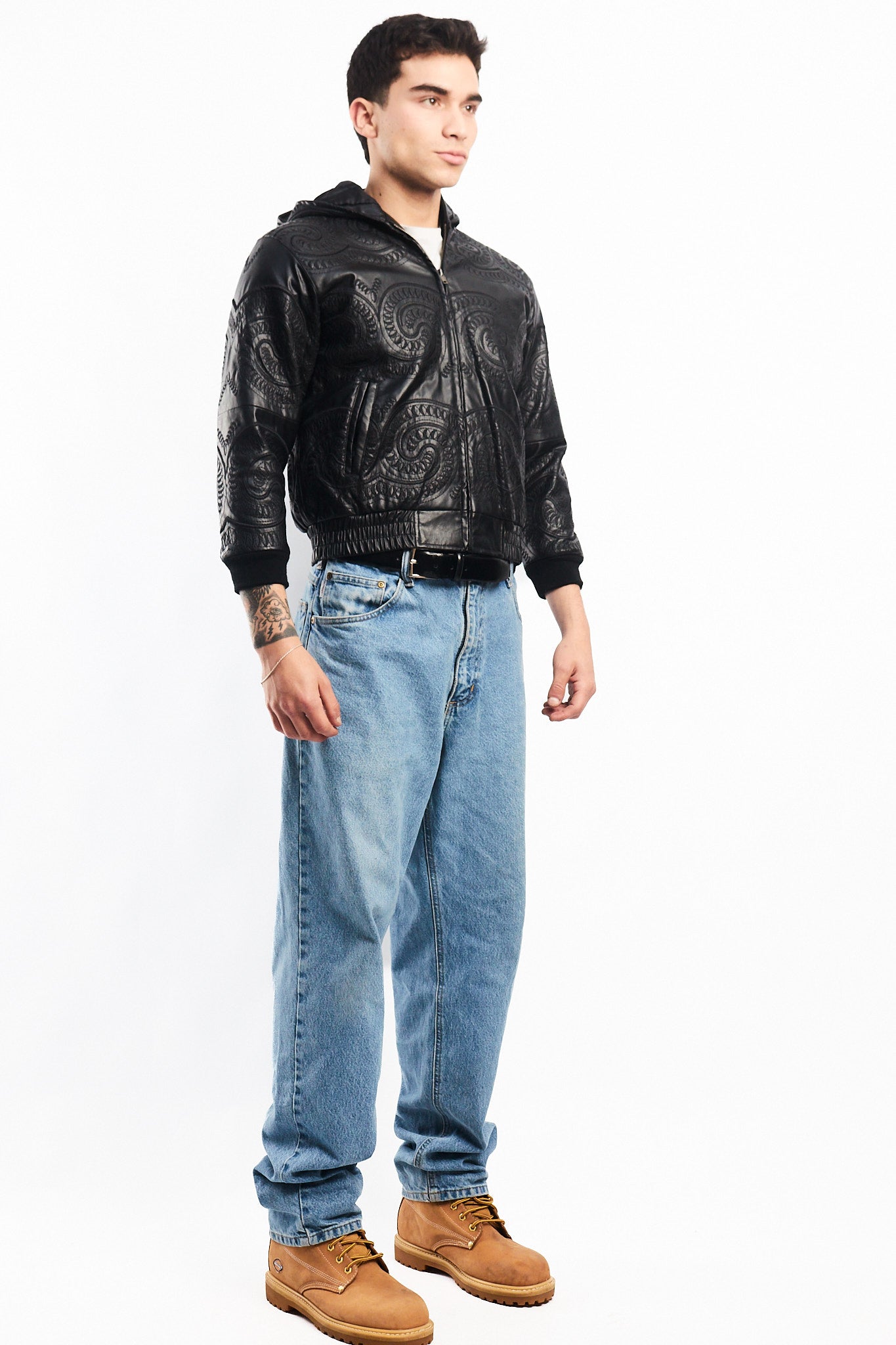 Vintage New York Tribal Vegan Leather Active Jacket (S)