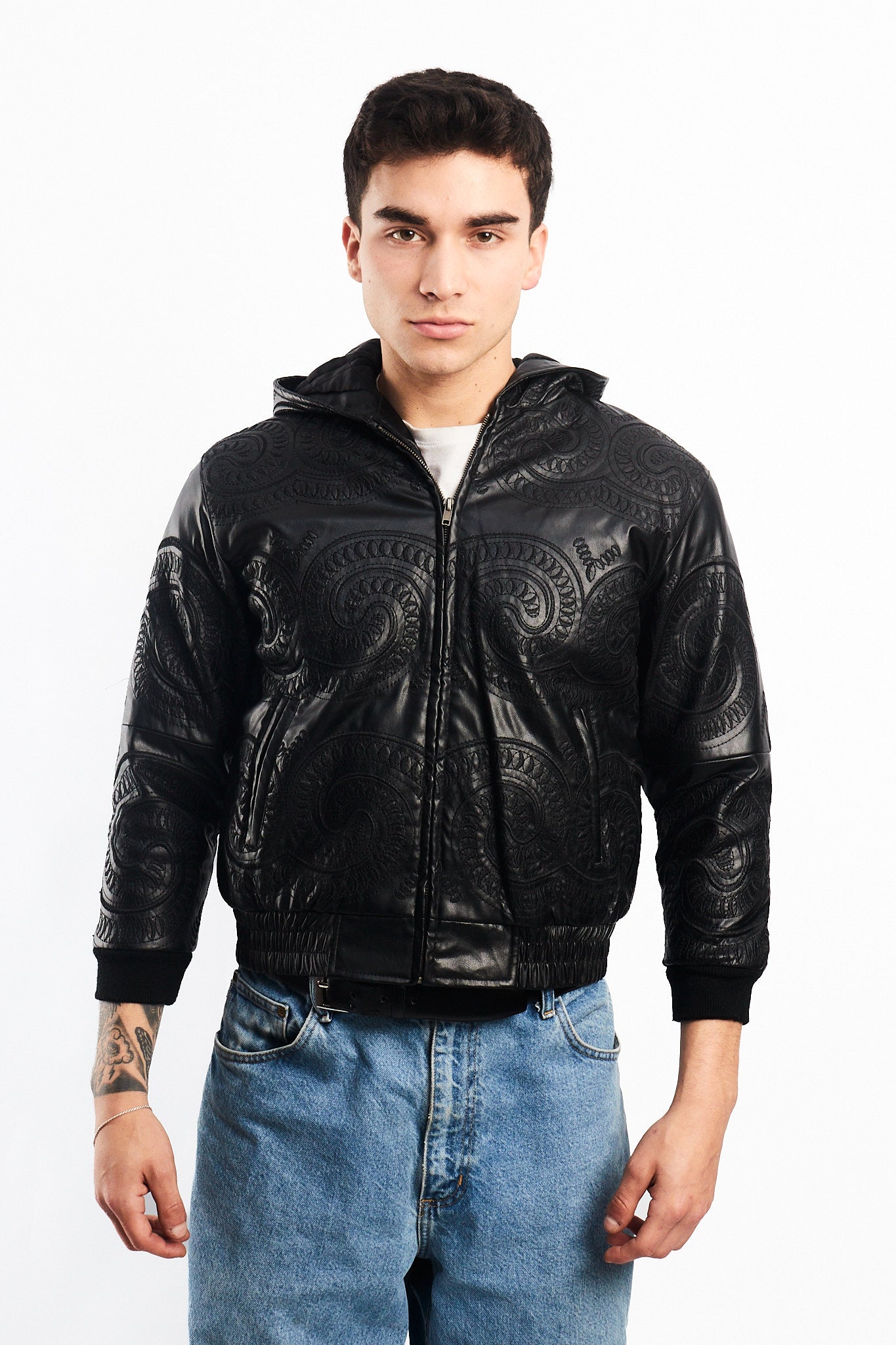 Vintage New York Tribal Vegan Leather Active Jacket (S)