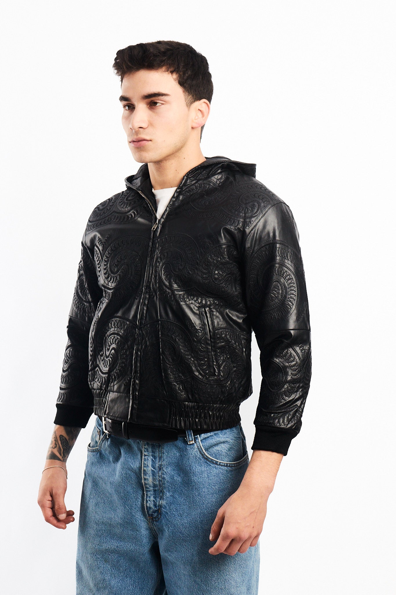 Vintage New York Tribal Vegan Leather Active Jacket (S)