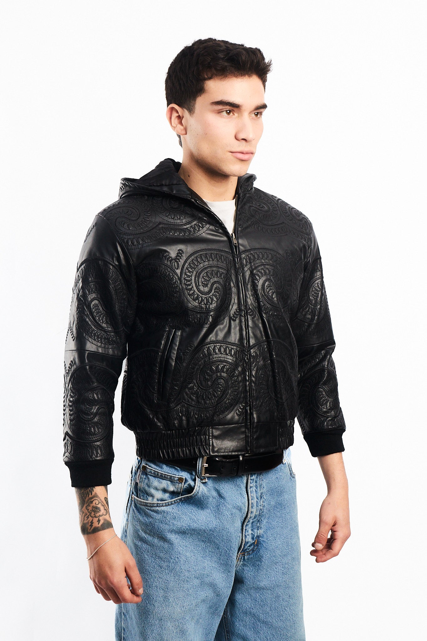 Vintage New York Tribal Vegan Leather Active Jacket (S)