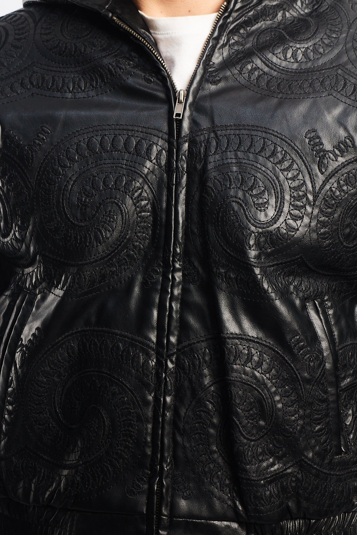 Vintage New York Tribal Vegan Leather Active Jacket (S)