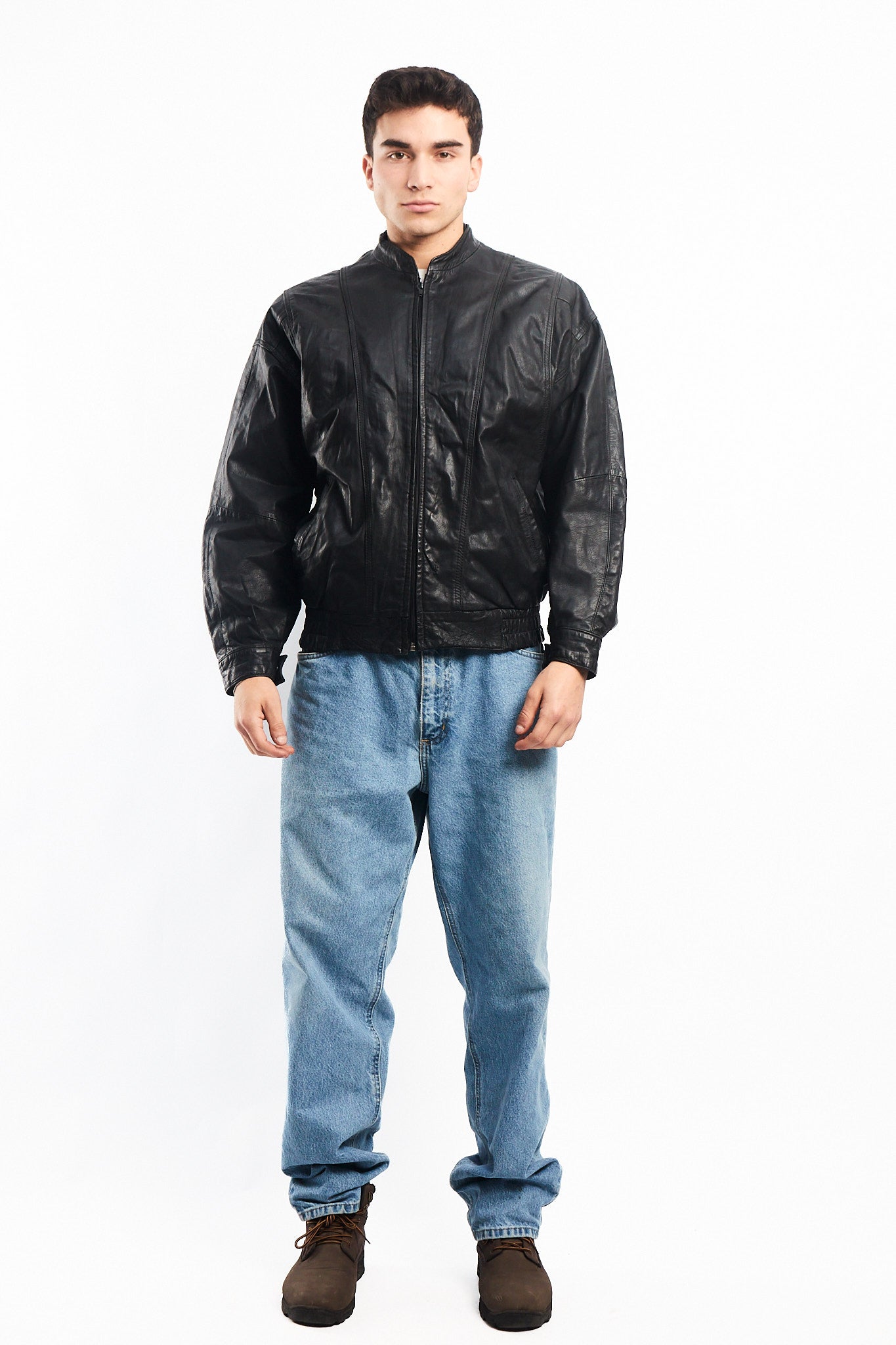 1990 Renzo Costa Leather Bomber Jacket (S/M)