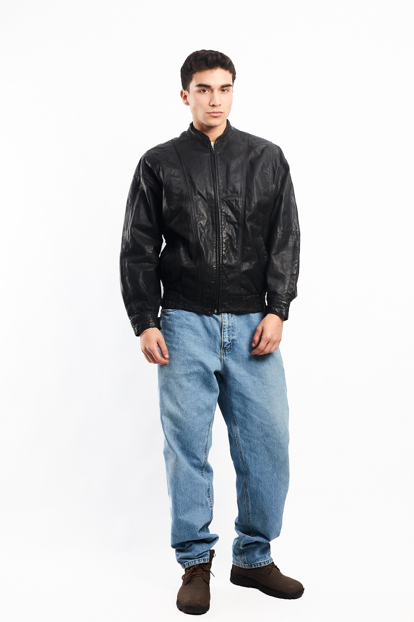 1990 Renzo Costa Leather Bomber Jacket (S/M)