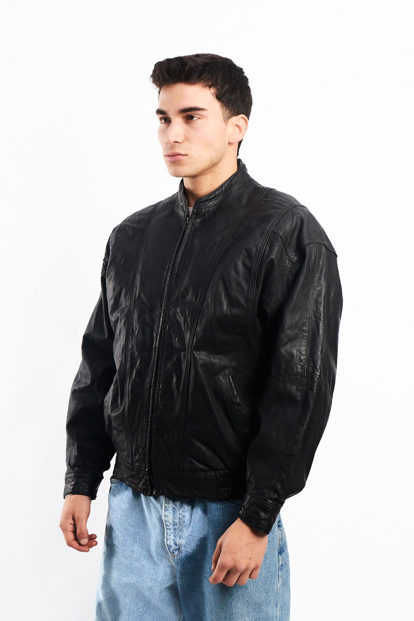 1990 Renzo Costa Leather Bomber Jacket (S/M)