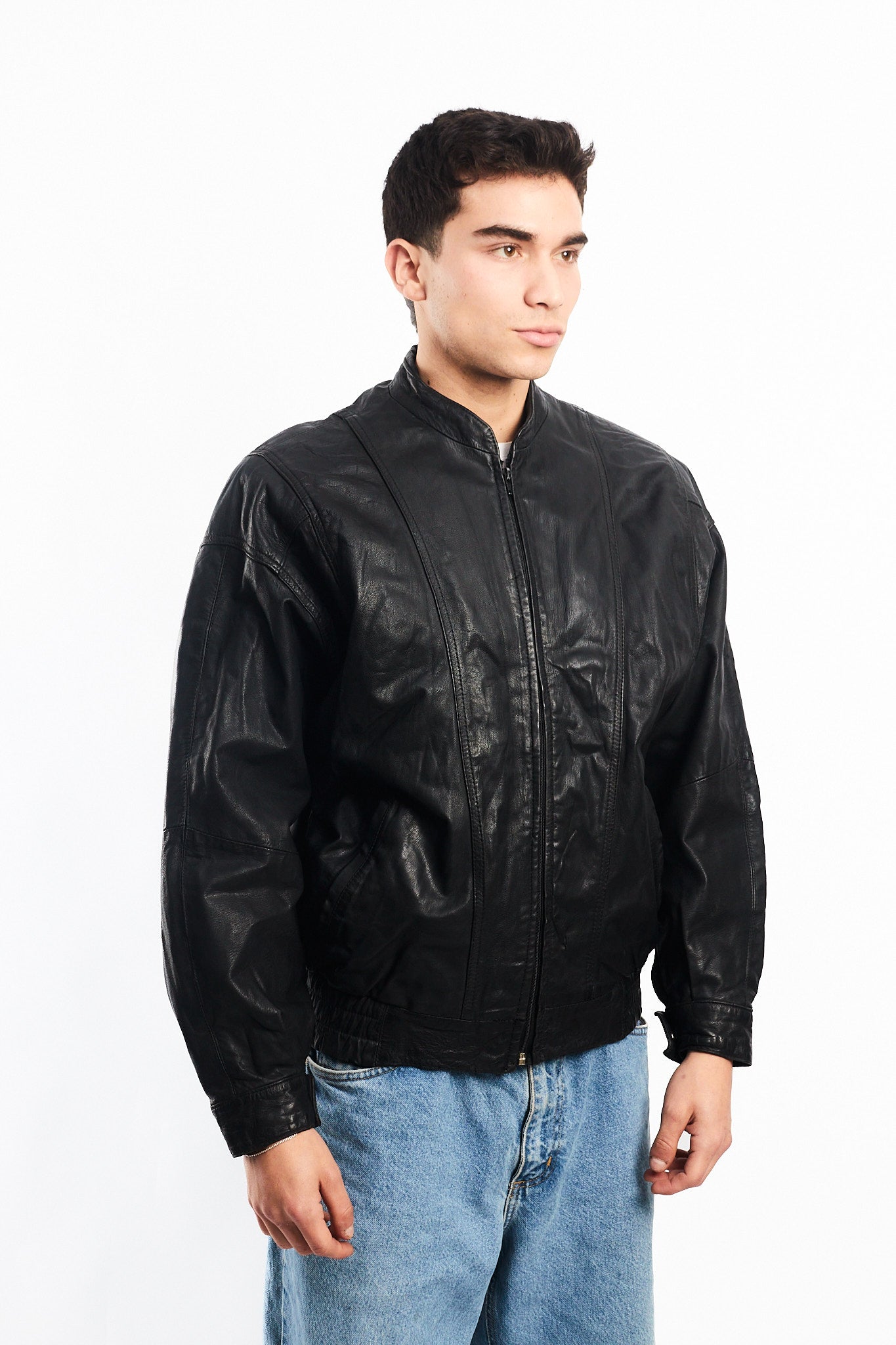 1990 Renzo Costa Leather Bomber Jacket (S/M)