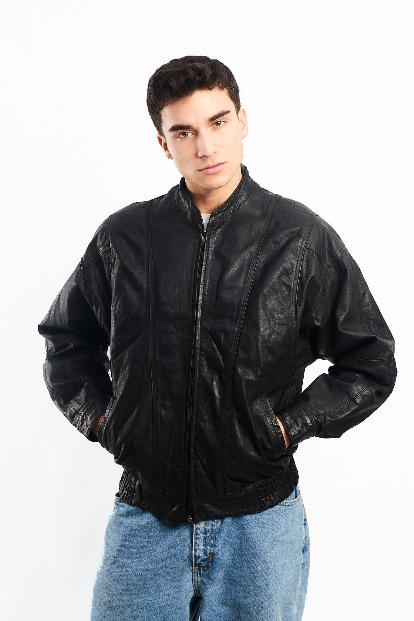 1990 Renzo Costa Leather Bomber Jacket (S/M)