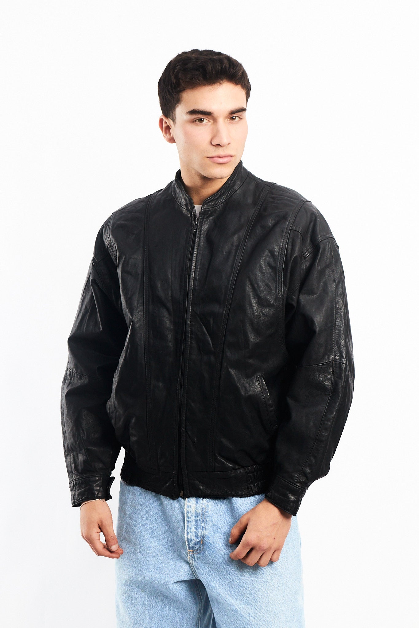 1990 Renzo Costa Leather Bomber Jacket (S/M)