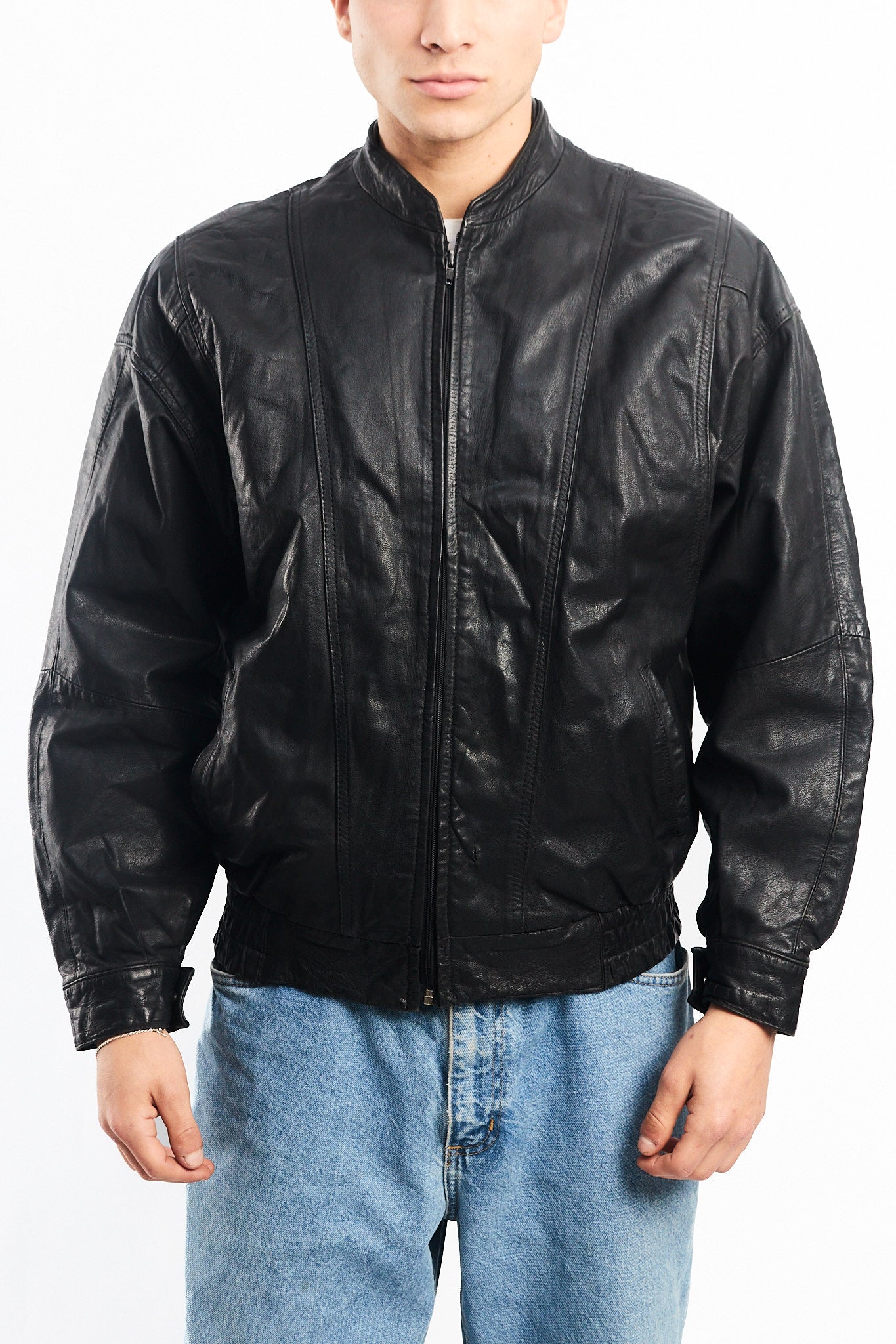1990 Renzo Costa Leather Bomber Jacket (S/M)