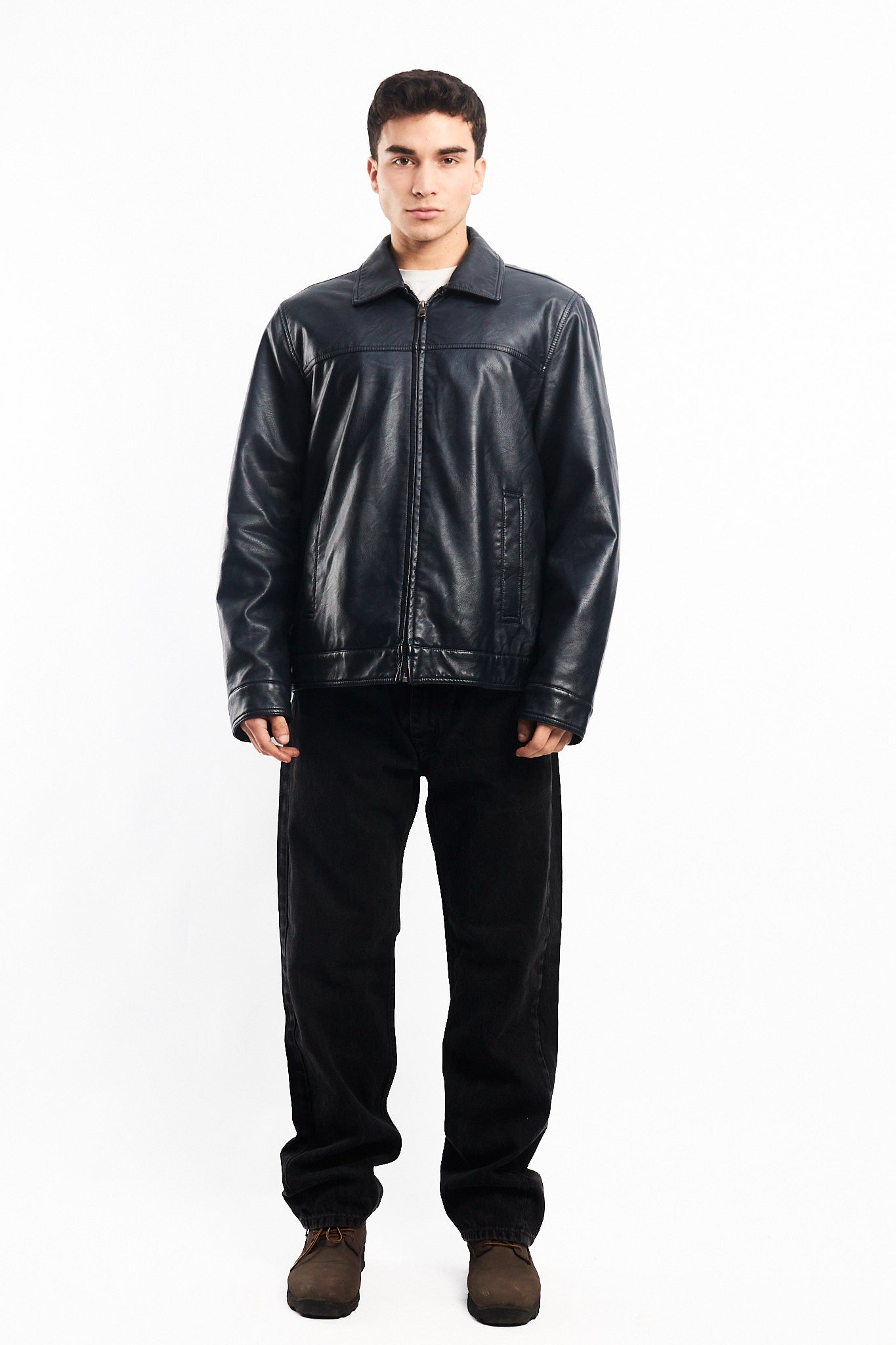 2000 Tommy Hilfiger Vegan Leather Harrington jacket (M/L)