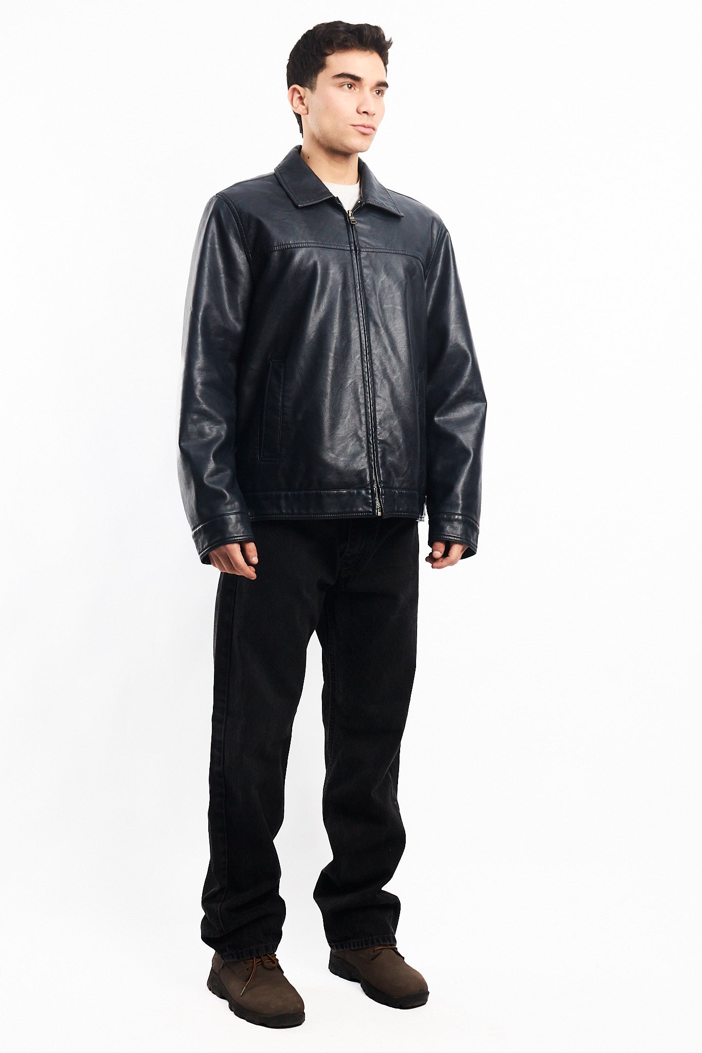 2000 Tommy Hilfiger Vegan Leather Harrington jacket (M/L)