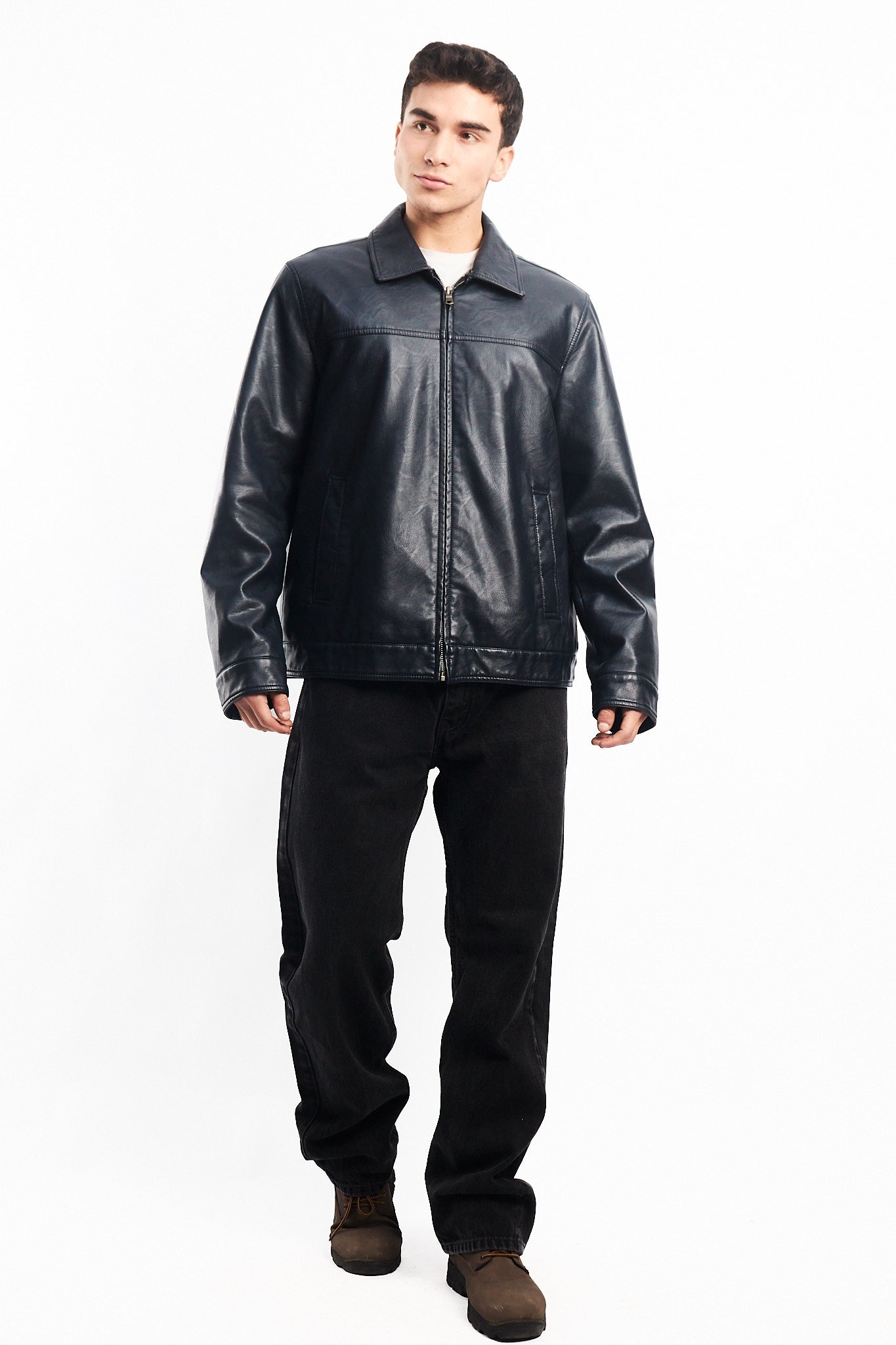 2000 Tommy Hilfiger Vegan Leather Harrington jacket (M/L)