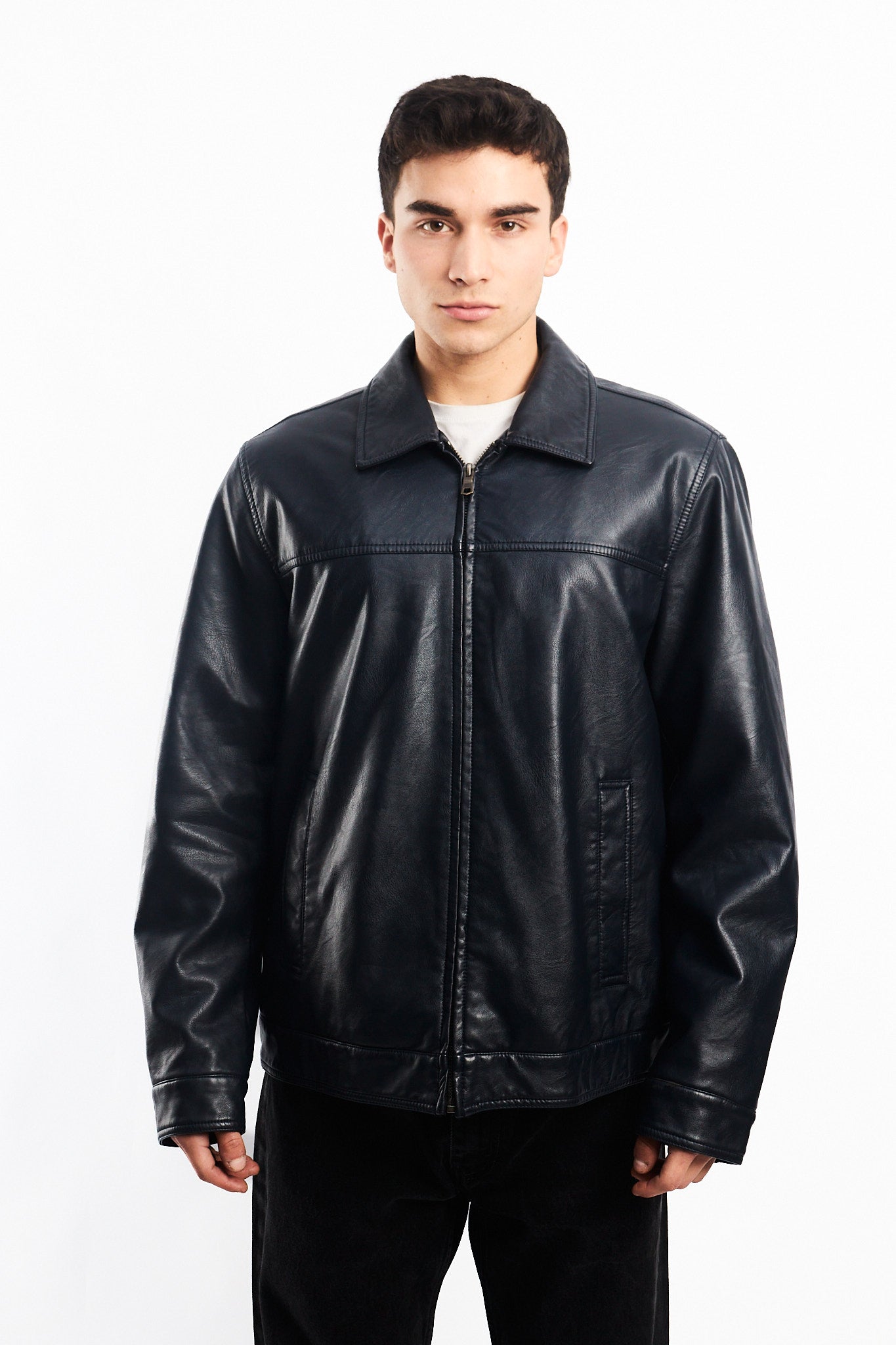 2000 Tommy Hilfiger Vegan Leather Harrington jacket (M/L)