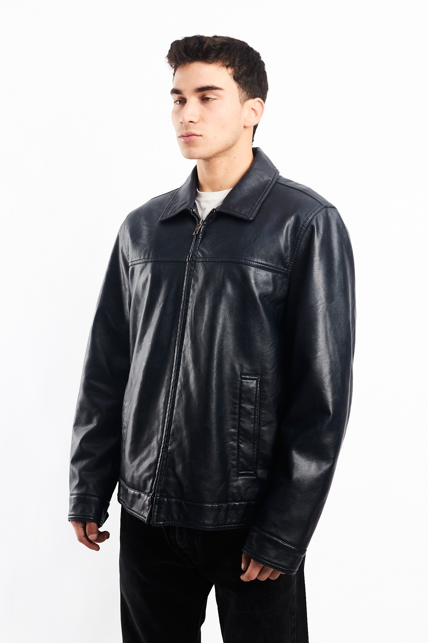 2000 Tommy Hilfiger Vegan Leather Harrington jacket (M/L)