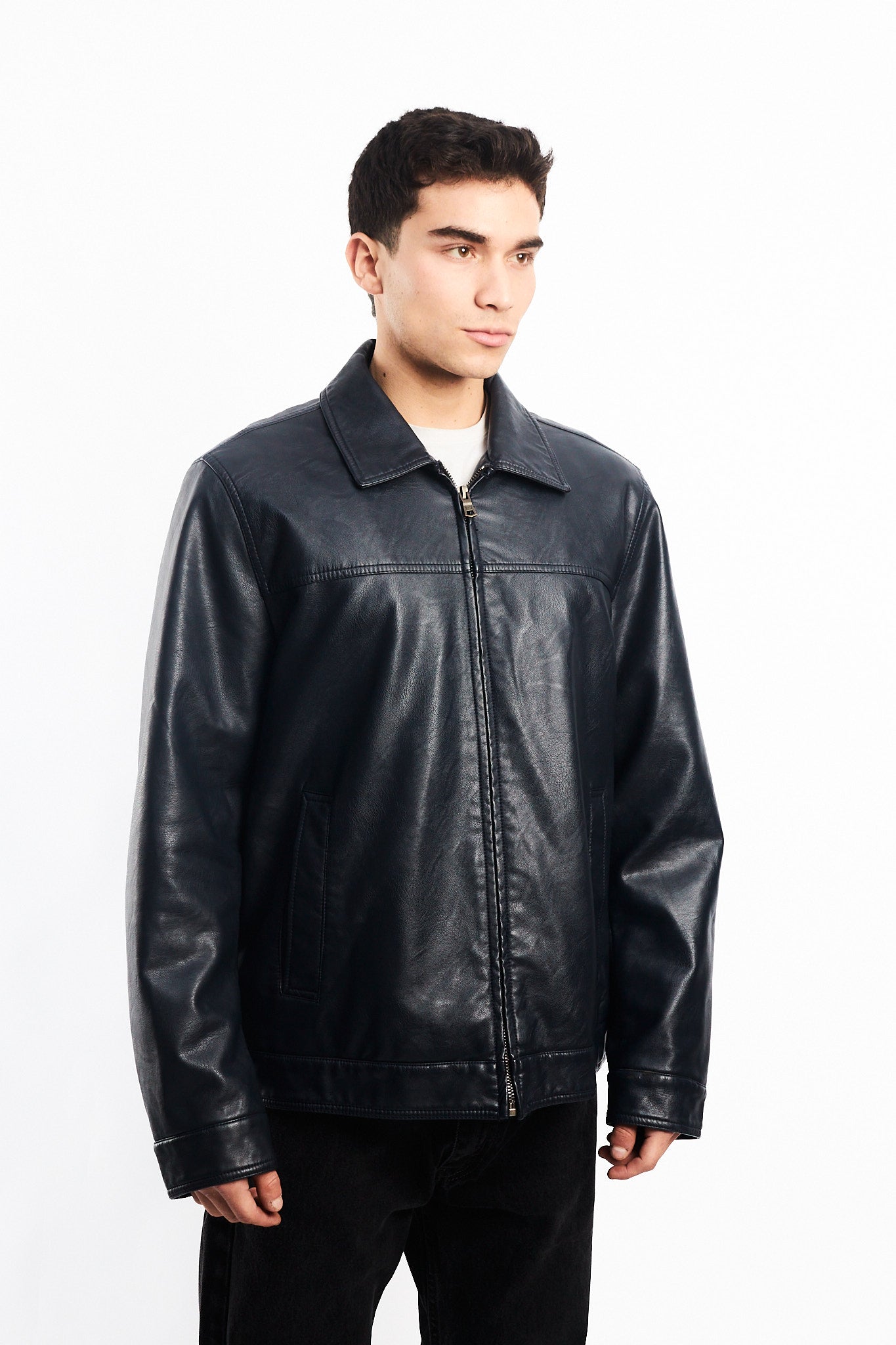 2000 Tommy Hilfiger Vegan Leather Harrington jacket (M/L)