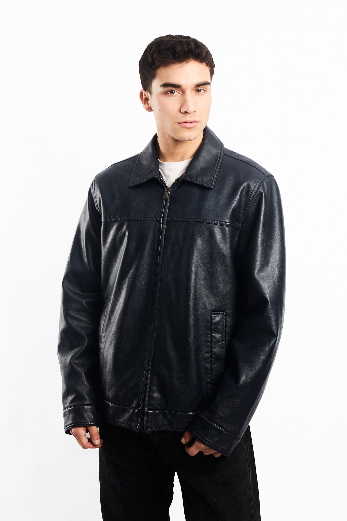 2000 Tommy Hilfiger Vegan Leather Harrington jacket (M/L)