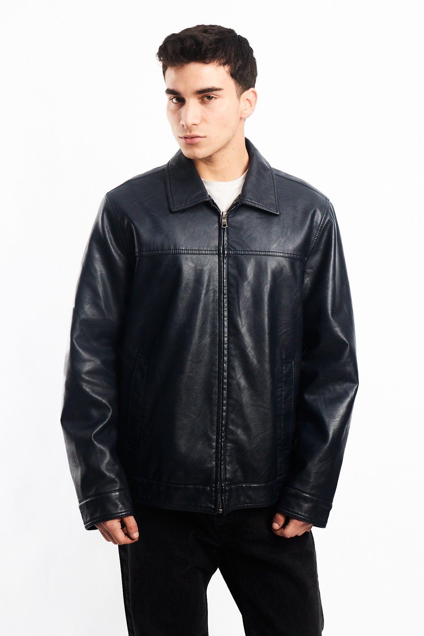 2000 Tommy Hilfiger Vegan Leather Harrington jacket (M/L)