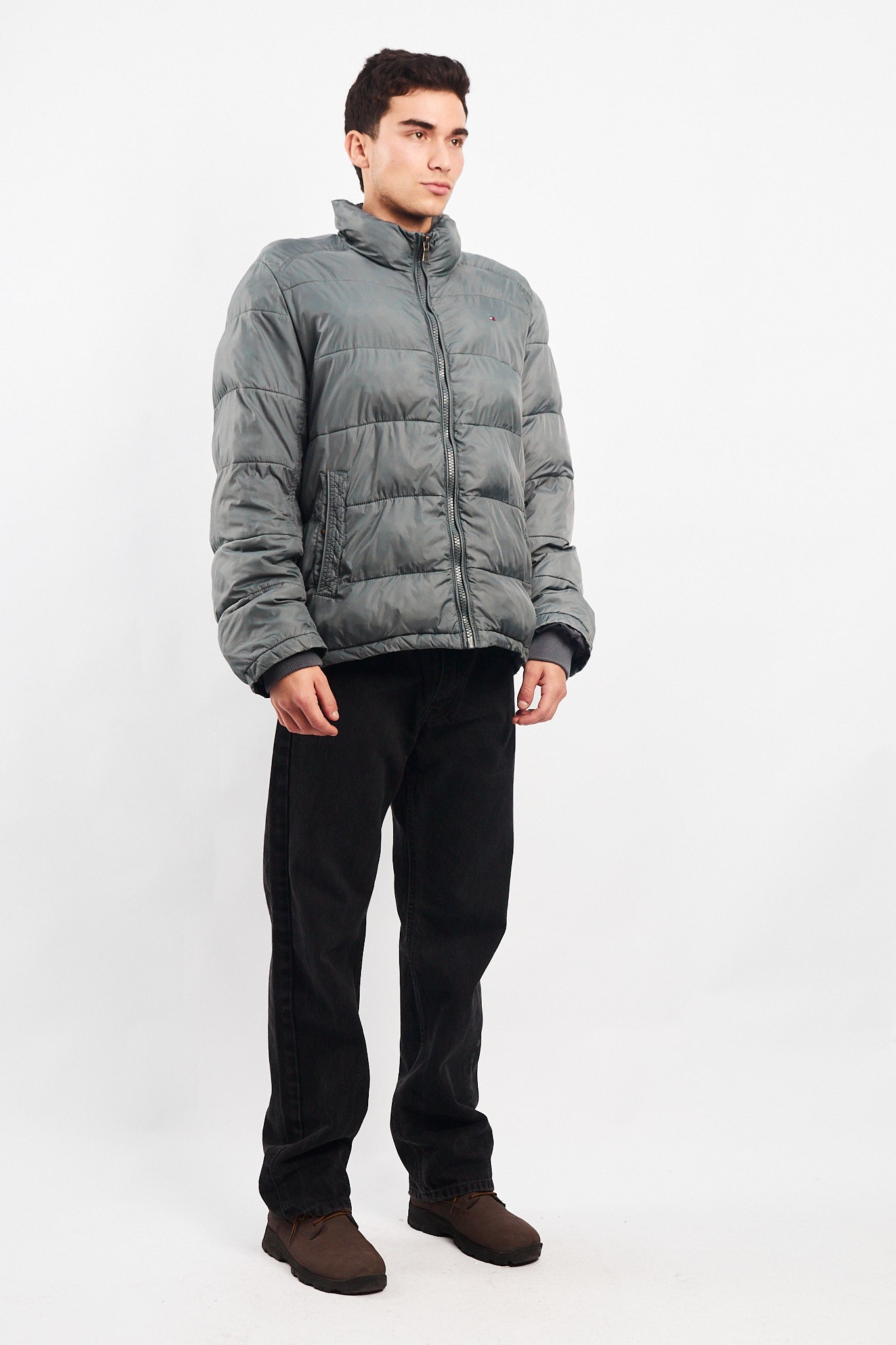 2000 Tommy Hilfiger Gray Puffer Jacket (M/L)