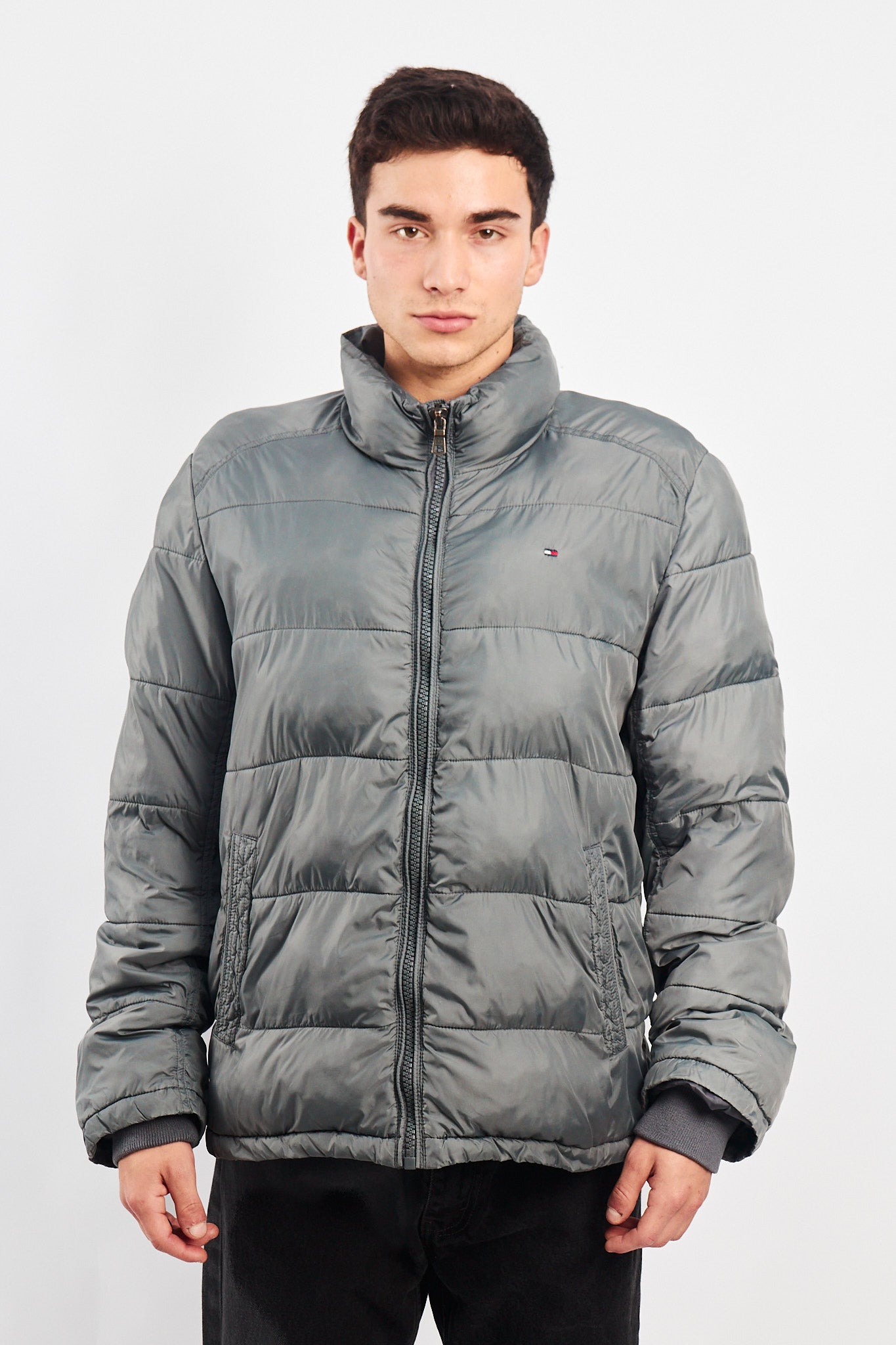 2000 Tommy Hilfiger Gray Puffer Jacket (M/L)