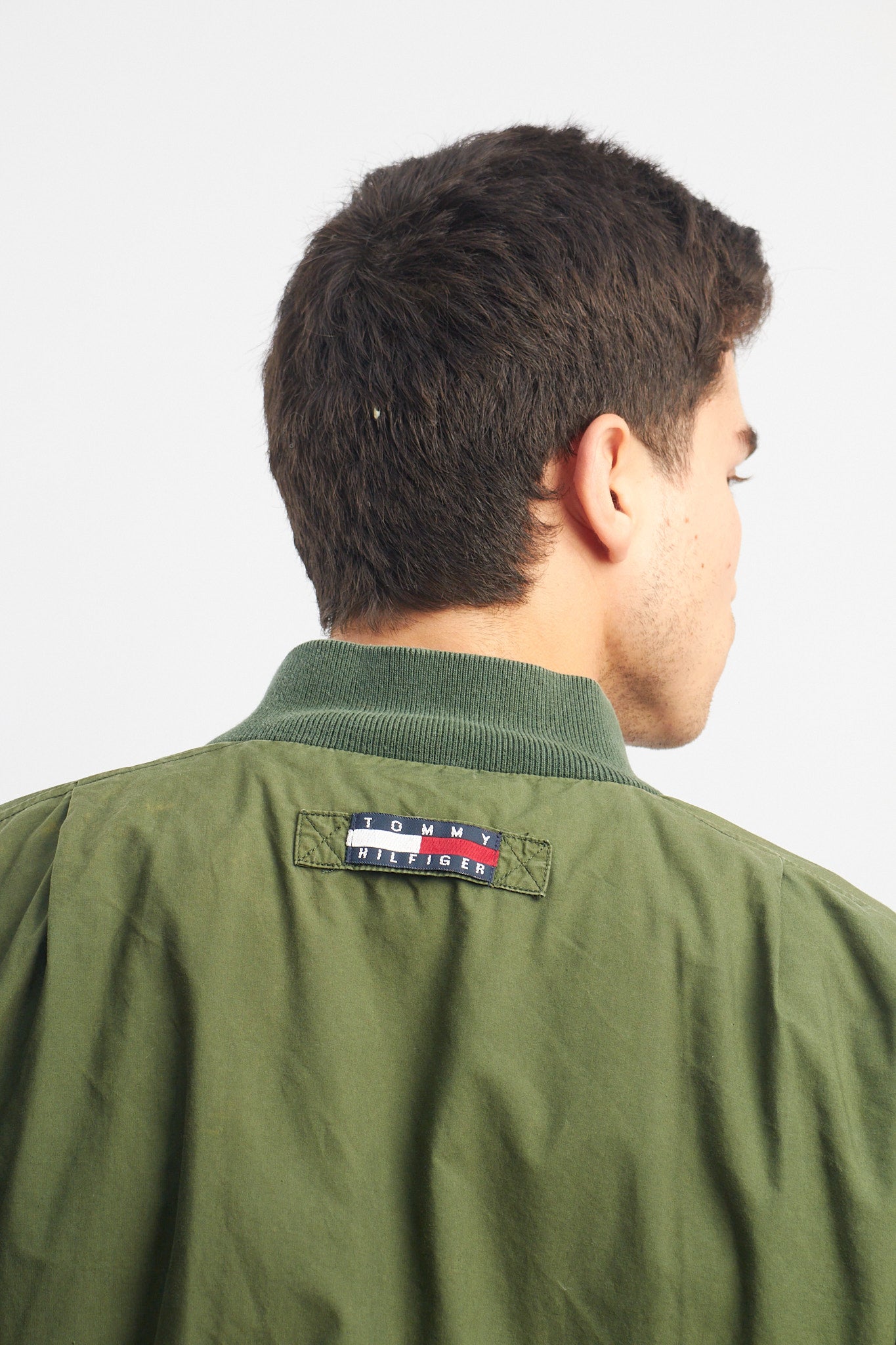 1990 Tommy Hilfiger Green Harrington Bomber Jacket (L/XL)