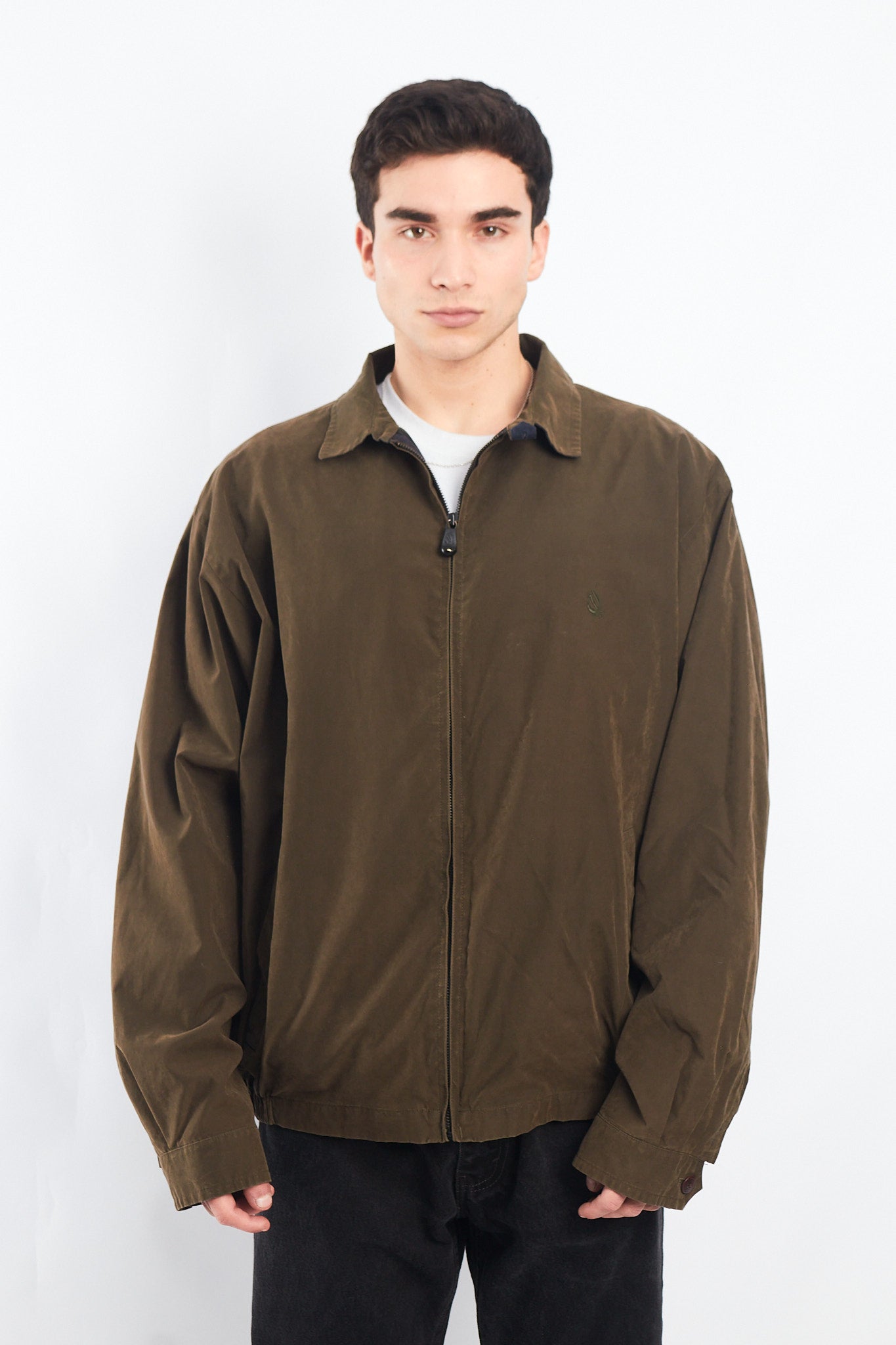 1990 Nautica Moss Green Harrington Jacket (XL)