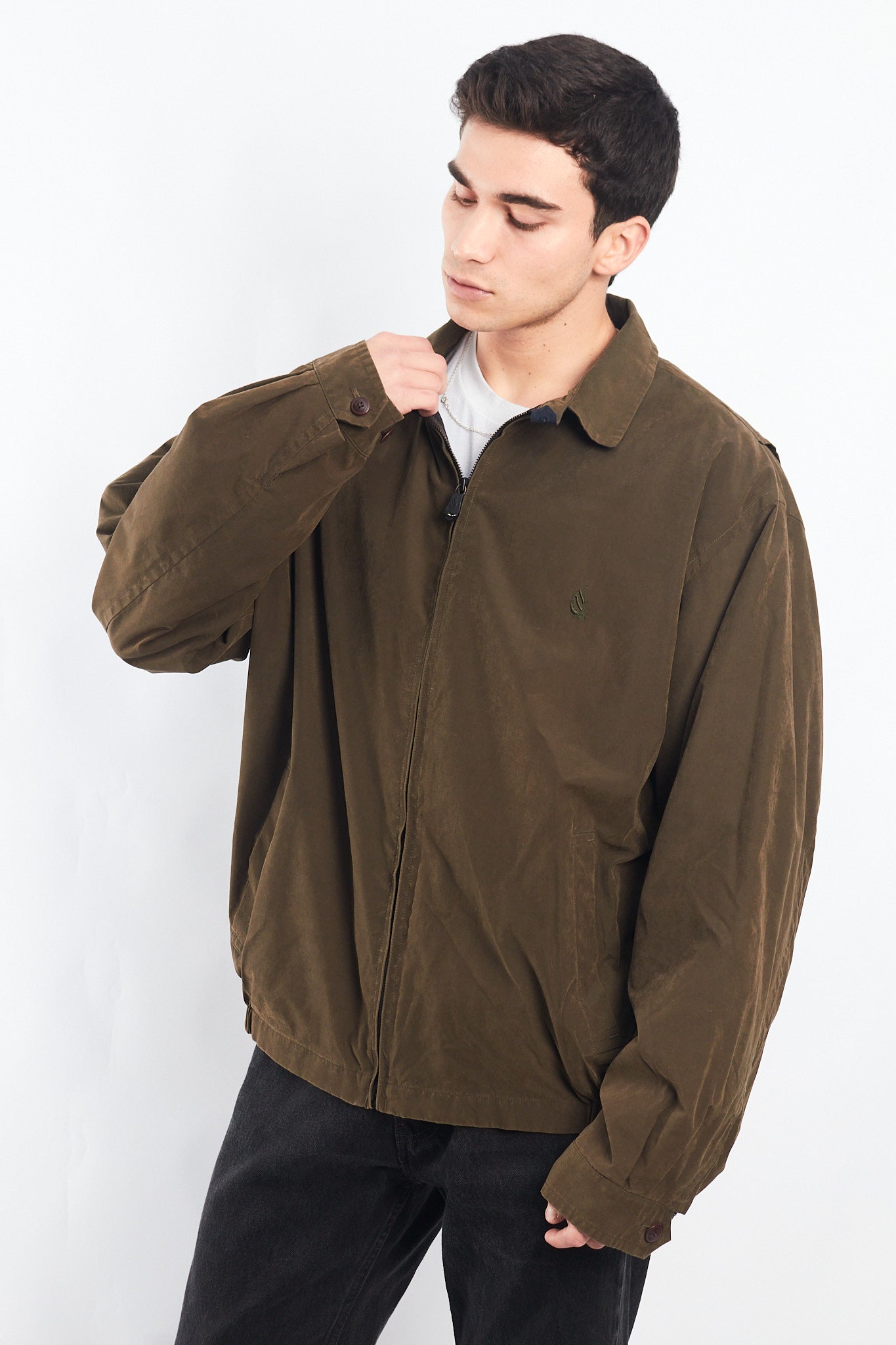 1990 Nautica Moss Green Harrington Jacket (XL)