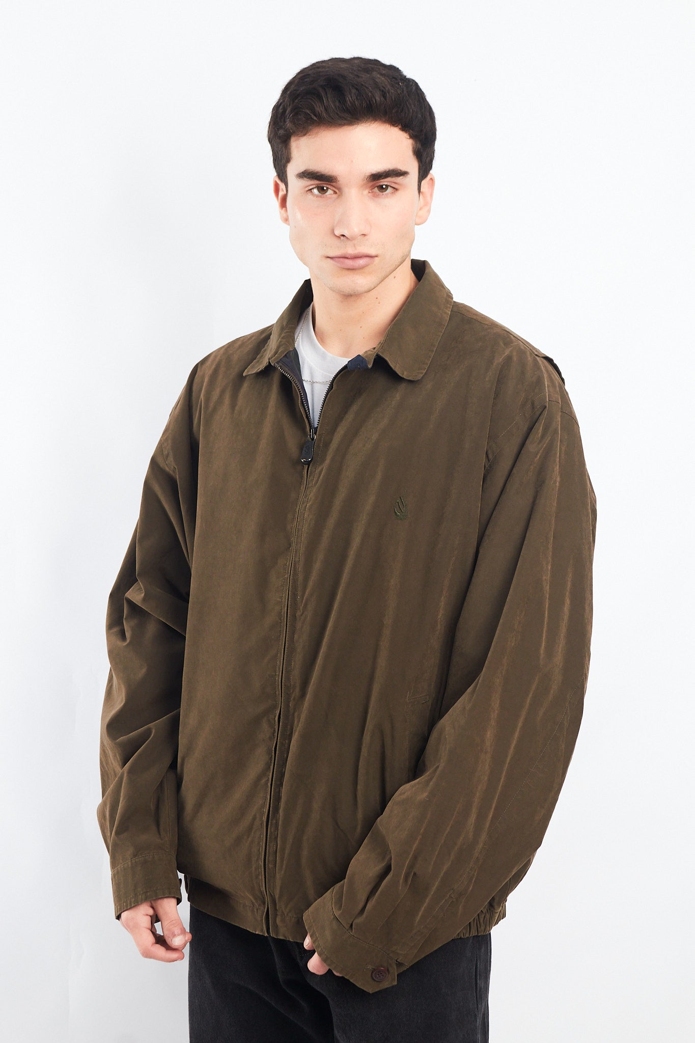 1990 Nautica Moss Green Harrington Jacket (XL)