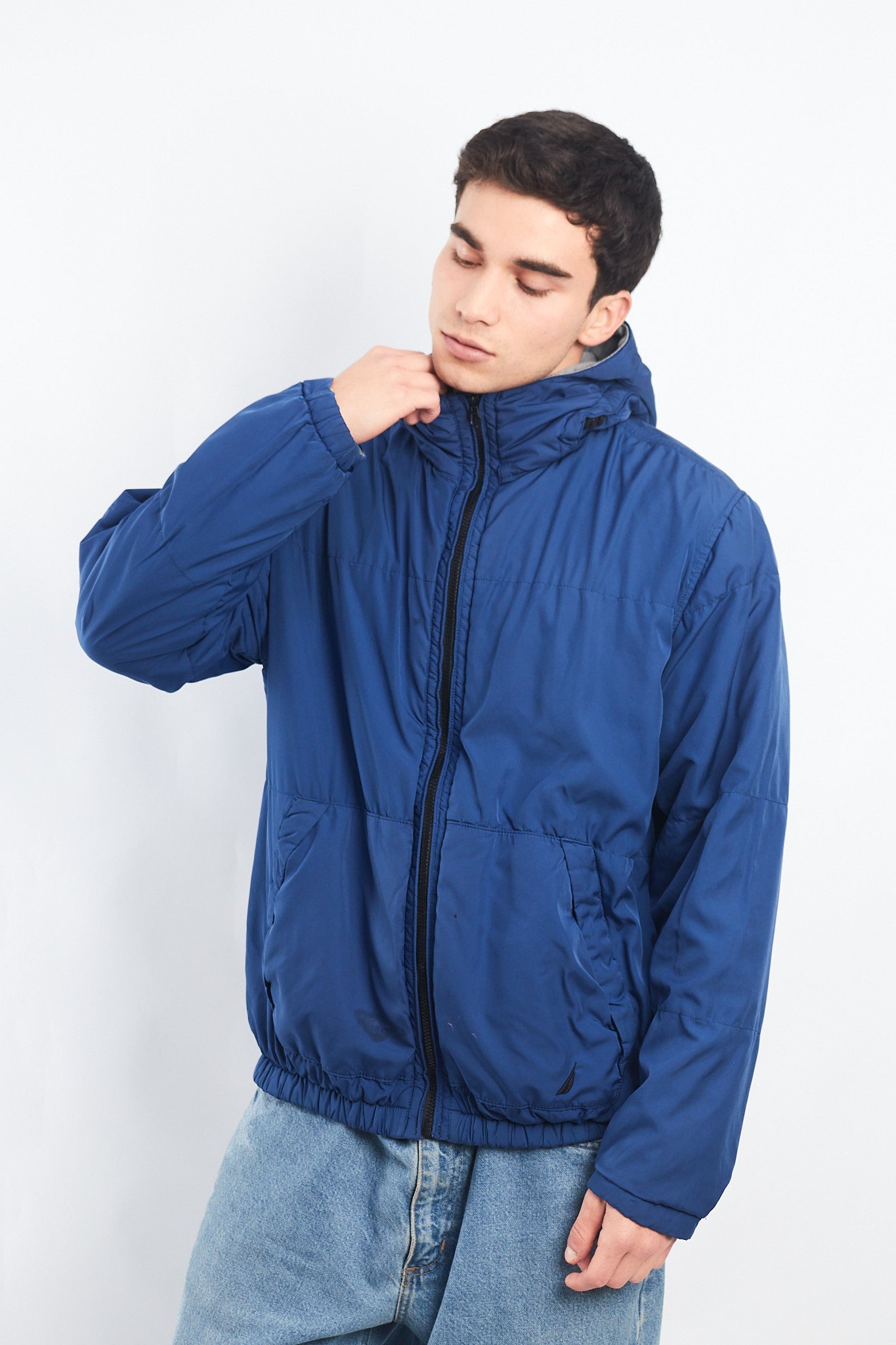 2000 Nautica Reversible Hooded Jacket/ Windbreaker (M/L)