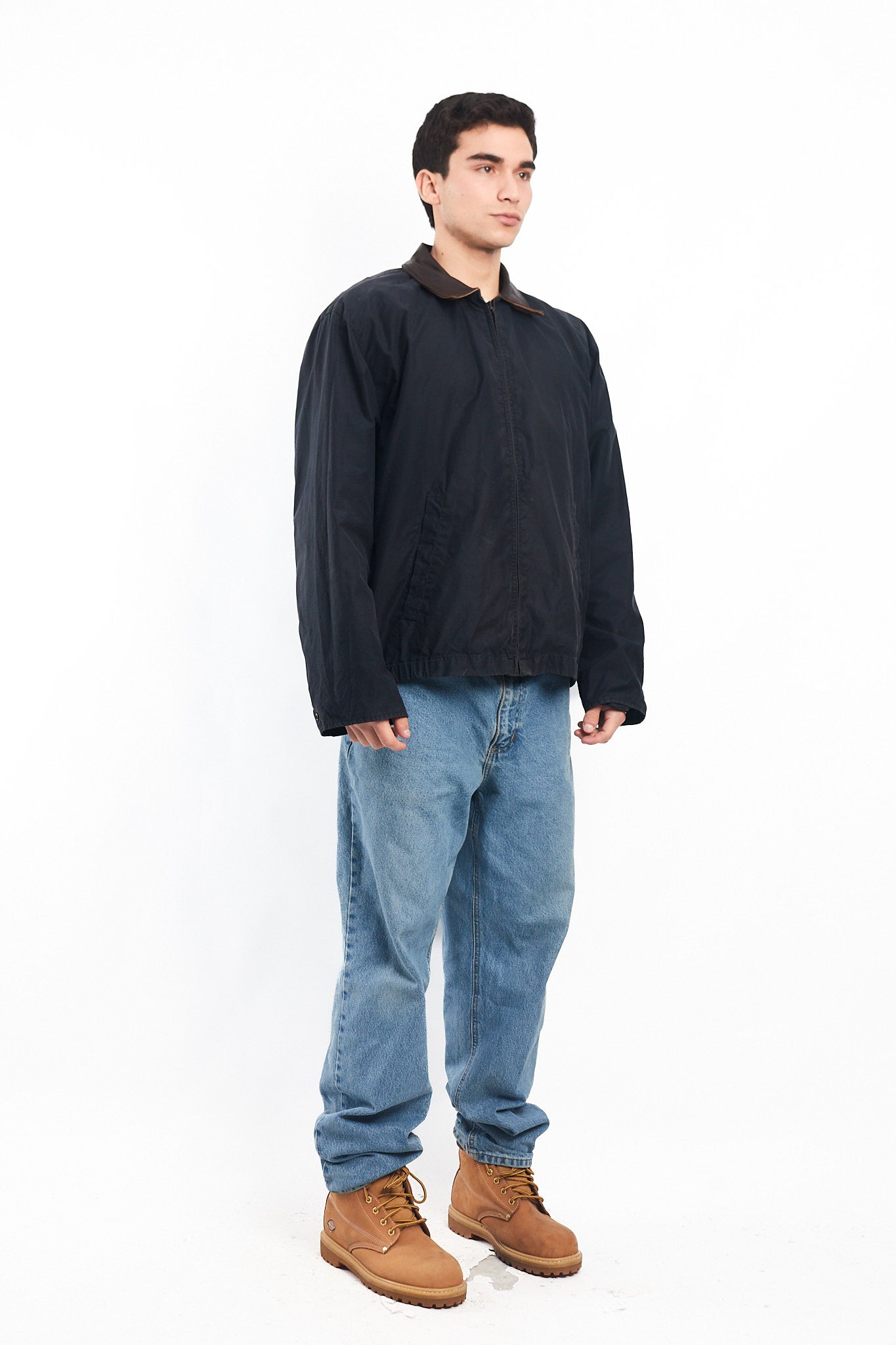 2000 Nautica Leather Collar Harrington Jacket (L)