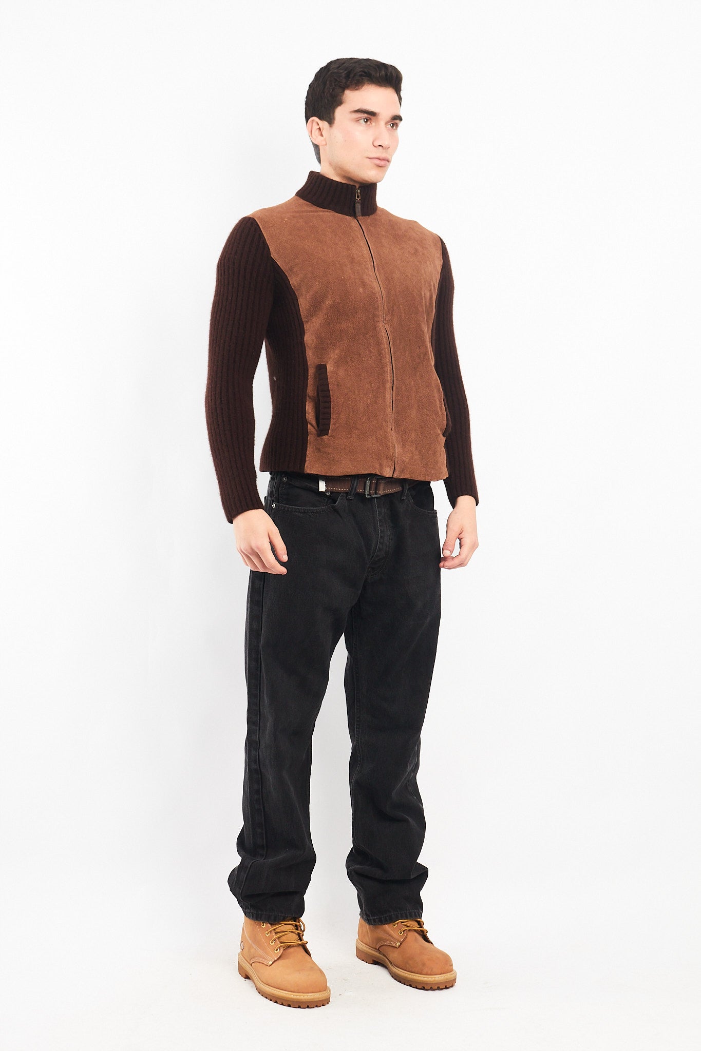 2000 Lauren RL Leather/Angora Rabbit ,Merino and Cashmere Wool Jacket (S/M)